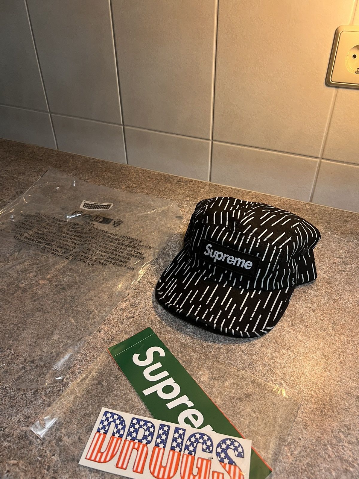 Buy Supreme Military Camp Cap 'Black Raindrop' - FW24H23
