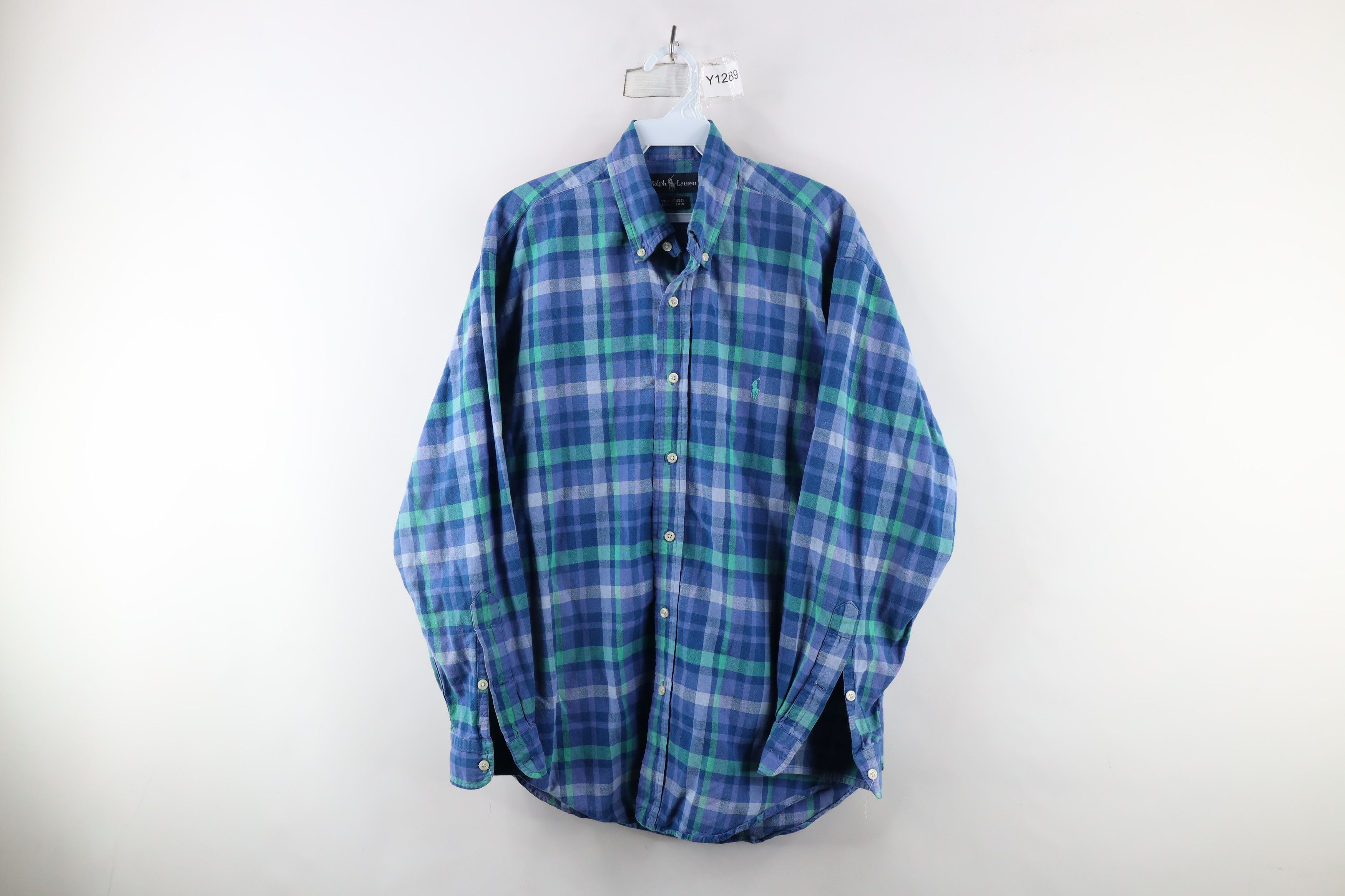 Ralph Lauren × Vintage Vintage 90s Ralph Lauren Bradfield Flannel Button Down Shirt Size US M / EU 48-50 / 2 - 1 Thumbnail