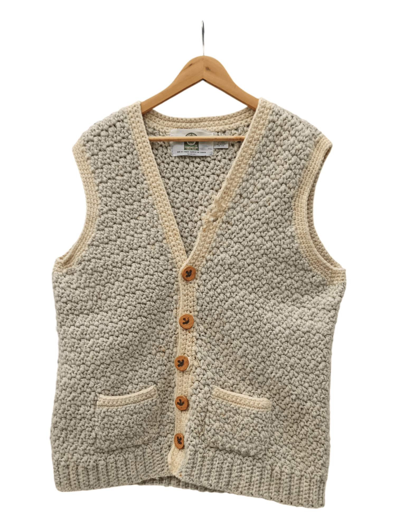 Vintage Vintage 💥 Canadian Sweater 💥 Wool Hand Knit Vest Size US L / EU 52-54 / 3 - 1 Thumbnail