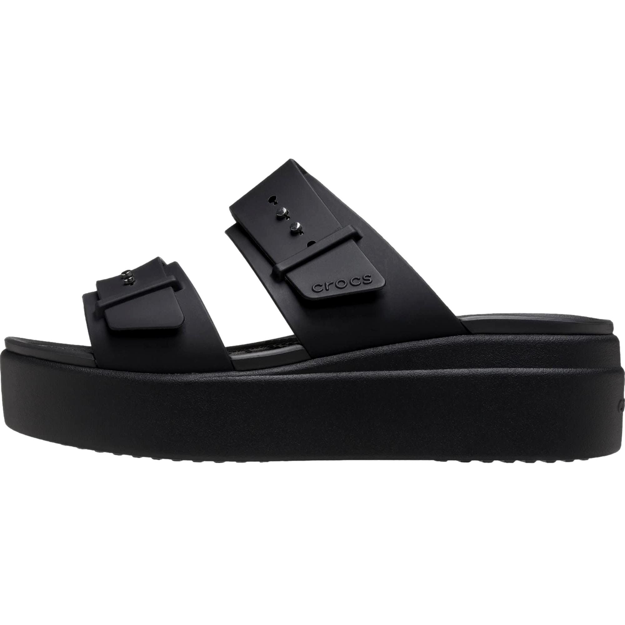 Crocs Brooklyn Buckle Low Wedge Black 207431-001 Size US 8 / IT 38 - 1 Thumbnail