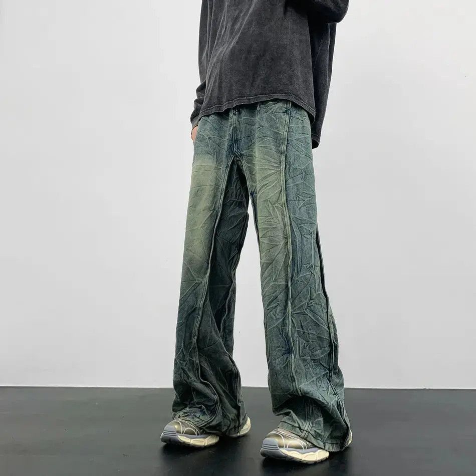 Japanese Brand Retro hip-hop loose wide leg slightly flared jeans Size US 32 / EU 48 - 3 Thumbnail