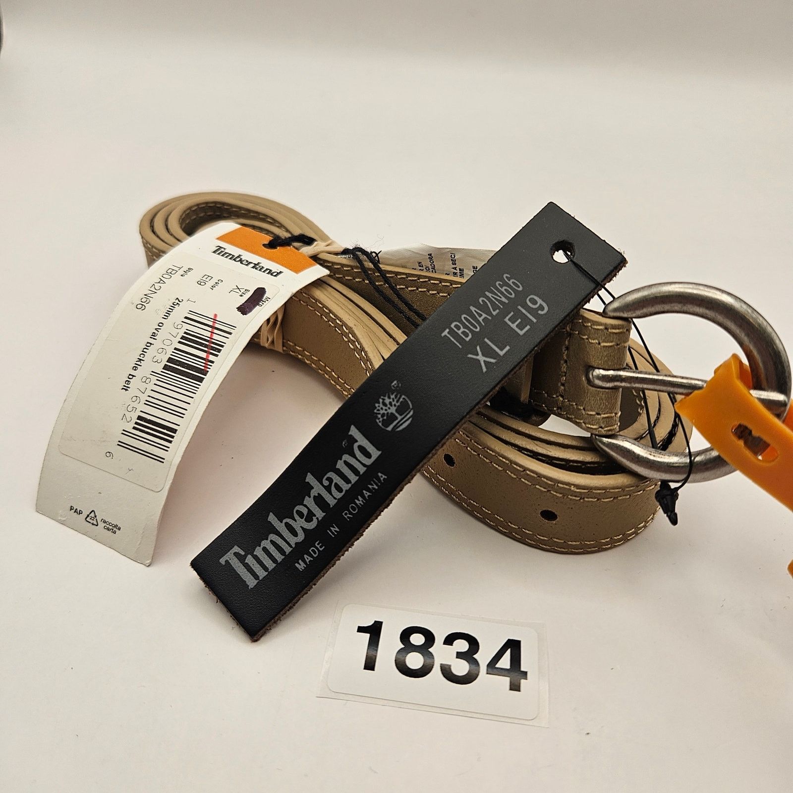 Timberland TIMBERLAND WOMEN'S XL OVAL BUCKLE BELT BEIGE MADE IN ROMANIA Size ONE SIZE - 1 Thumbnail