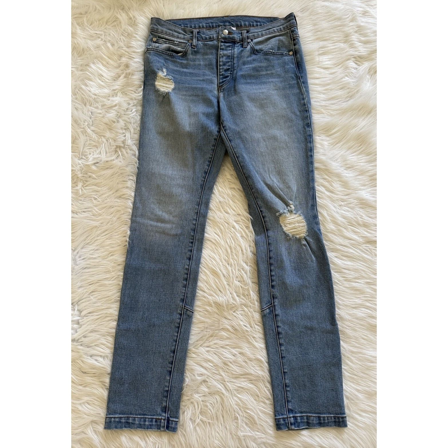 Rhude Rhude Snap Denim Jeans Distressed Indigo Blue 34 Size US 34 / EU 50 - 1 Thumbnail