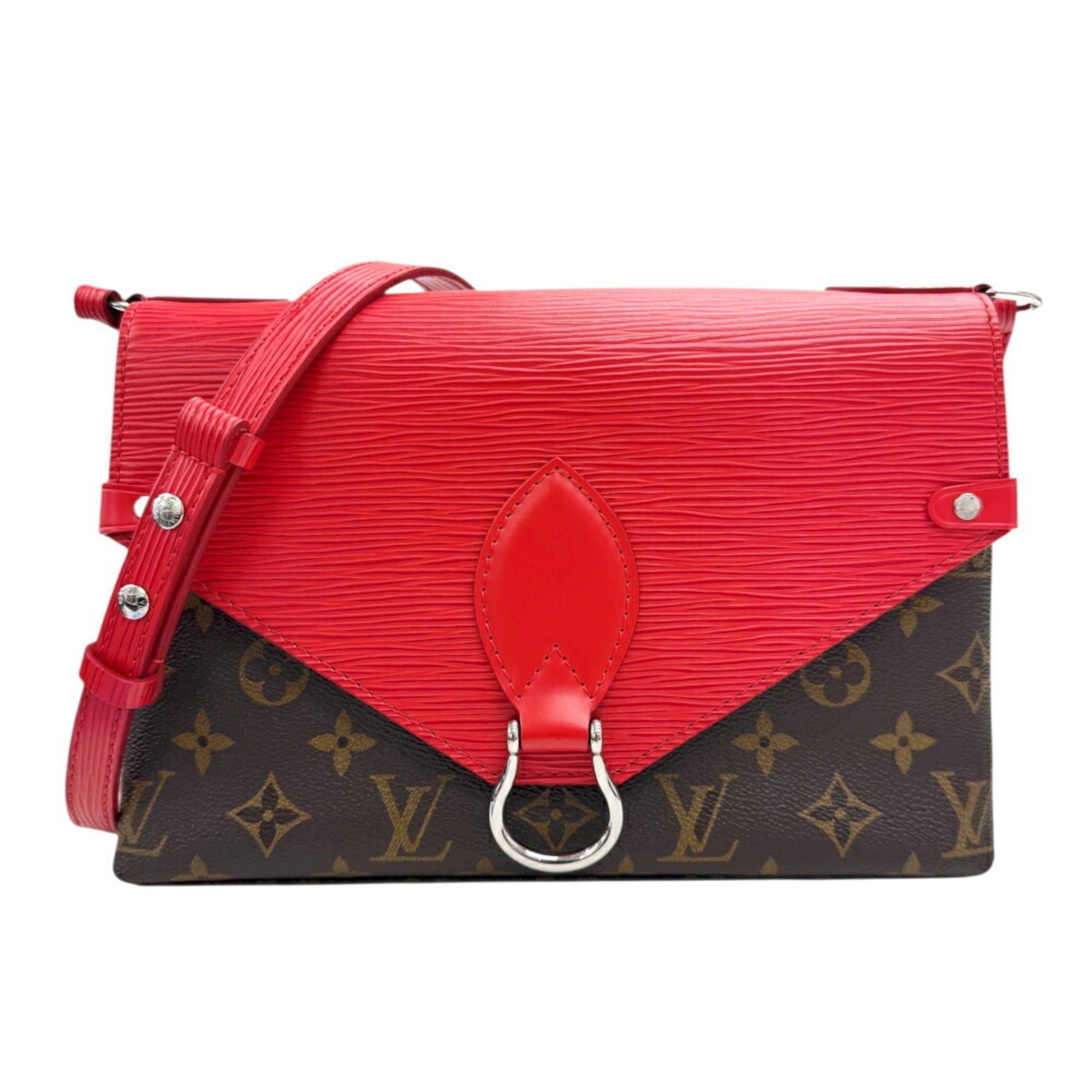 Louis Vuitton Louis Vuitton Monogram Saint Michel Epi Shoulder Bag M44031 Coquelicot Red Brown Women's Size ONE SIZE - 1 Thumbnail