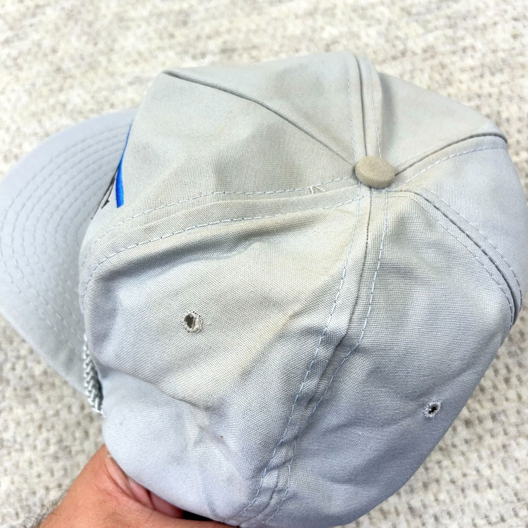 Roper VINTAGE Carolac Trucker Hat Cap Snapback Rope 80s 90s Farm Dairy HH Made In USA Gray Adjustable Mens Size ONE SIZE - 6 Thumbnail
