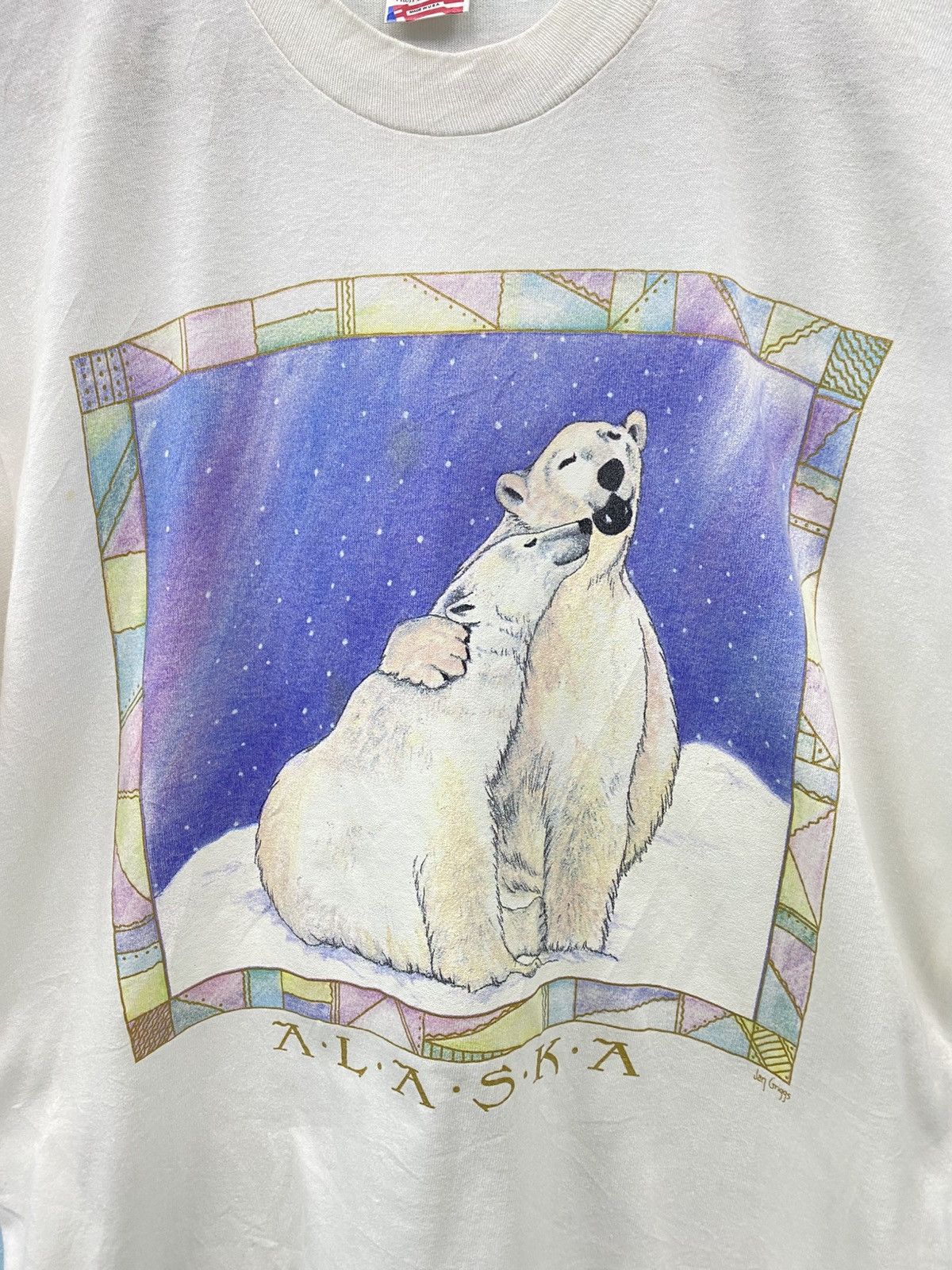 Fruit Of The Loom × Vintage Vintage 90s Fruit Of The Loom ALASKA tee Size US M / EU 48-50 / 2 - 2 Thumbnail