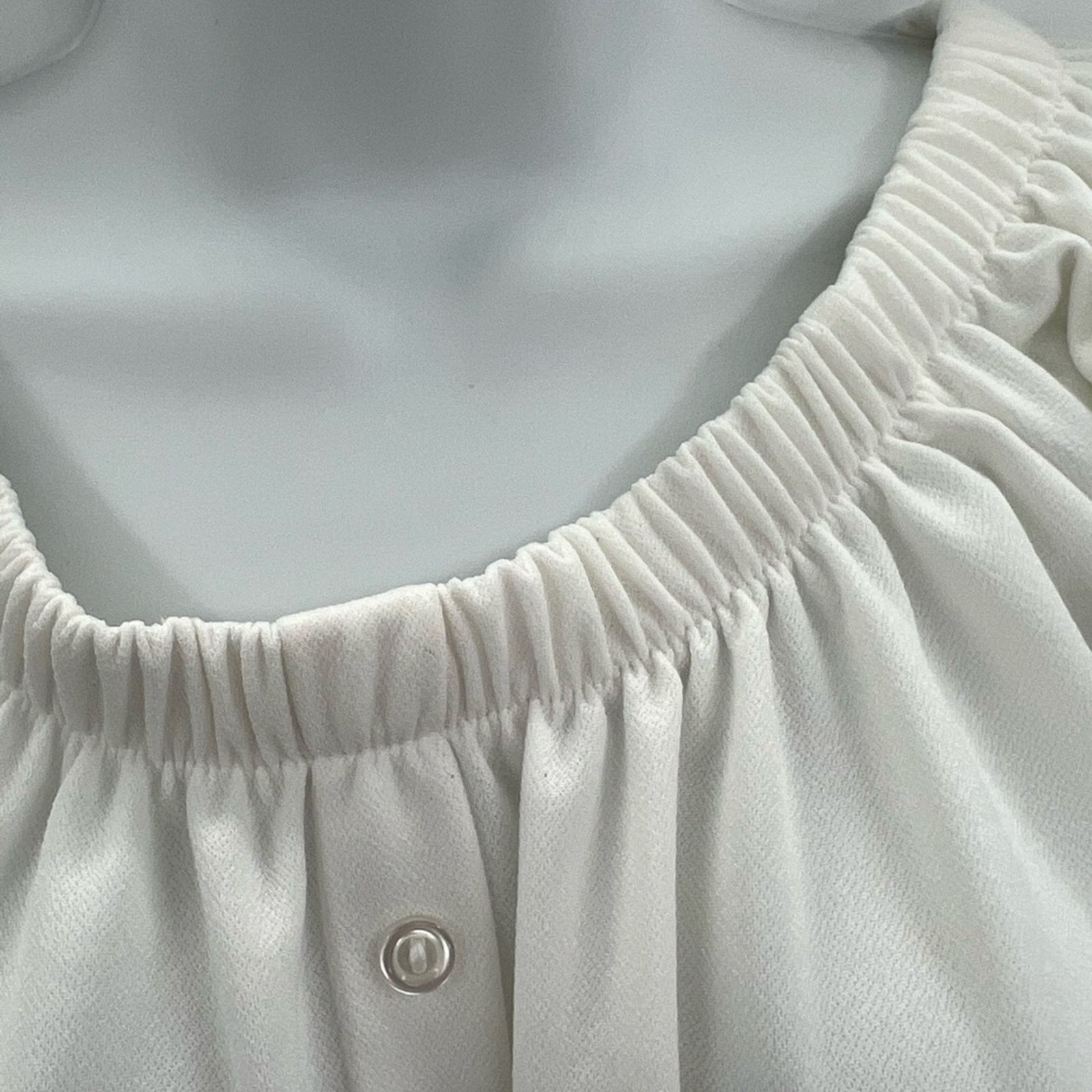 Boohoo Boohoo White Balloon Sleeve Blouse Size 12 Size XL / US 12-14 / IT 48-50 - 4 Thumbnail