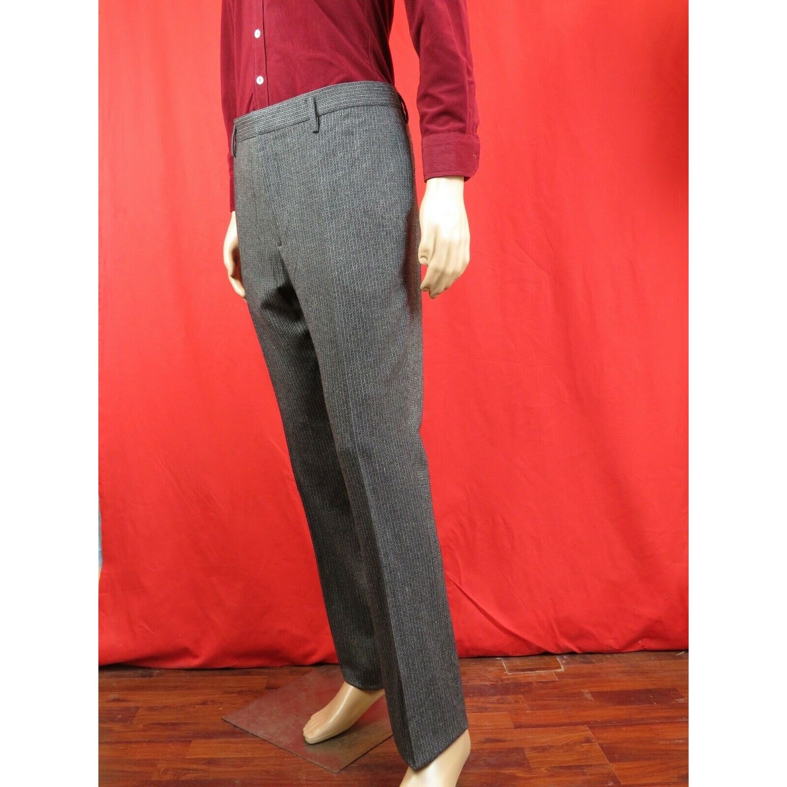 Gucci GUCCI 244181 GRAY STRIPED WOOL CLASSIC PANTS 50 W 36 Size US 34 / EU 50 - 2 Thumbnail