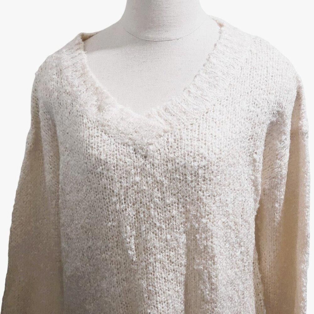 Designer CT1947 Andree by Unit Cream V-neck Long Sleeve Sweater S Size S / US 4 / IT 40 - 2 Thumbnail