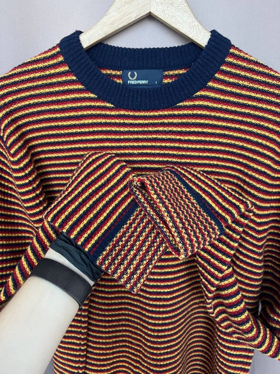 Fred Perry Fred Perry Striped Wool Sweater Man Size L Vintage Jumper Size US L / EU 52-54 / 3 - 9 Thumbnail