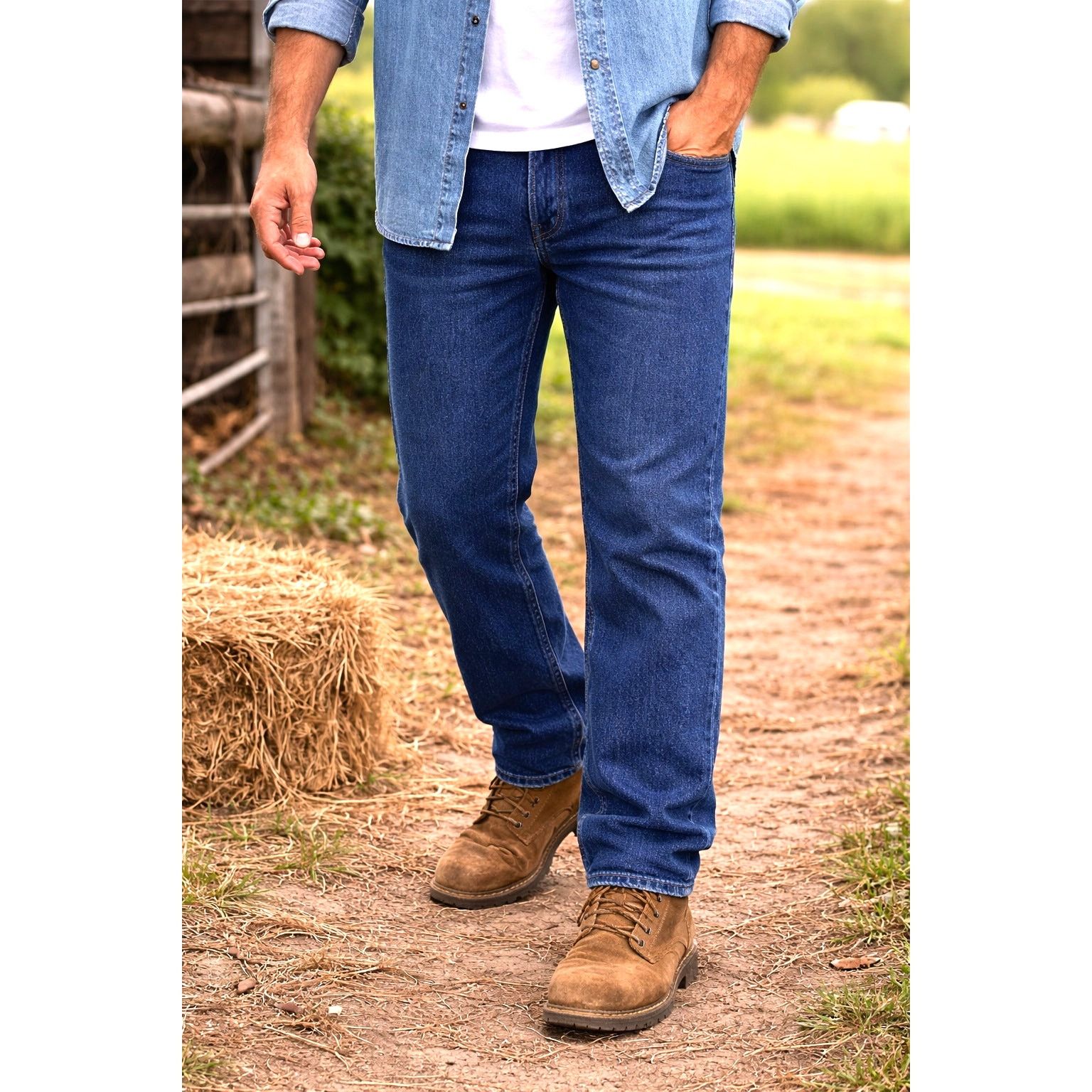 Wrangler Wrangler Authentic Mens Classic Straight Fit Jean Blue 40x30 Size US 40 / EU 56 - 1 Thumbnail