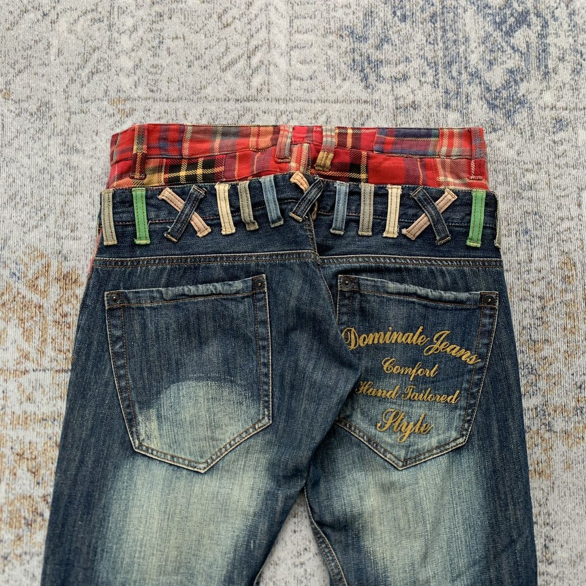 Japanese Brand Rare Japanese Brand Dominate Double Waist Embroidery Jeans Size US 34 / EU 50 - 2 Thumbnail
