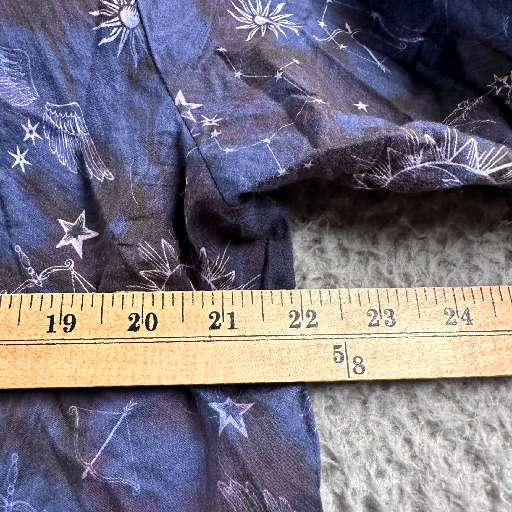 Johnny Was Johnny Was Bejewel Sleep Pajama Shirt Womens S Navy Button Front Long Sleeve Shirt All Season Womens S Blue Stars Graphic Print Cotton Vintage No Size S / US 4 / IT 40 - 5 Thumbnail