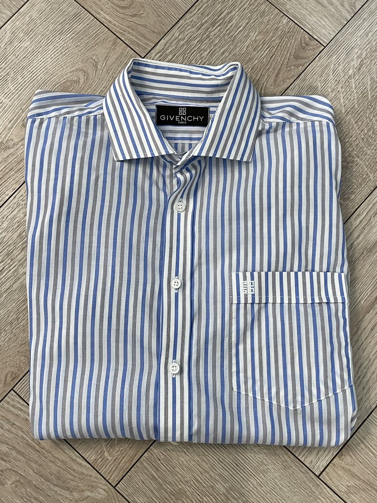 Givenchy Givenchy Paris Long Sleeve Button Down Dress Shirt Striped Size US M / EU 48-50 / 2 - 1 Thumbnail