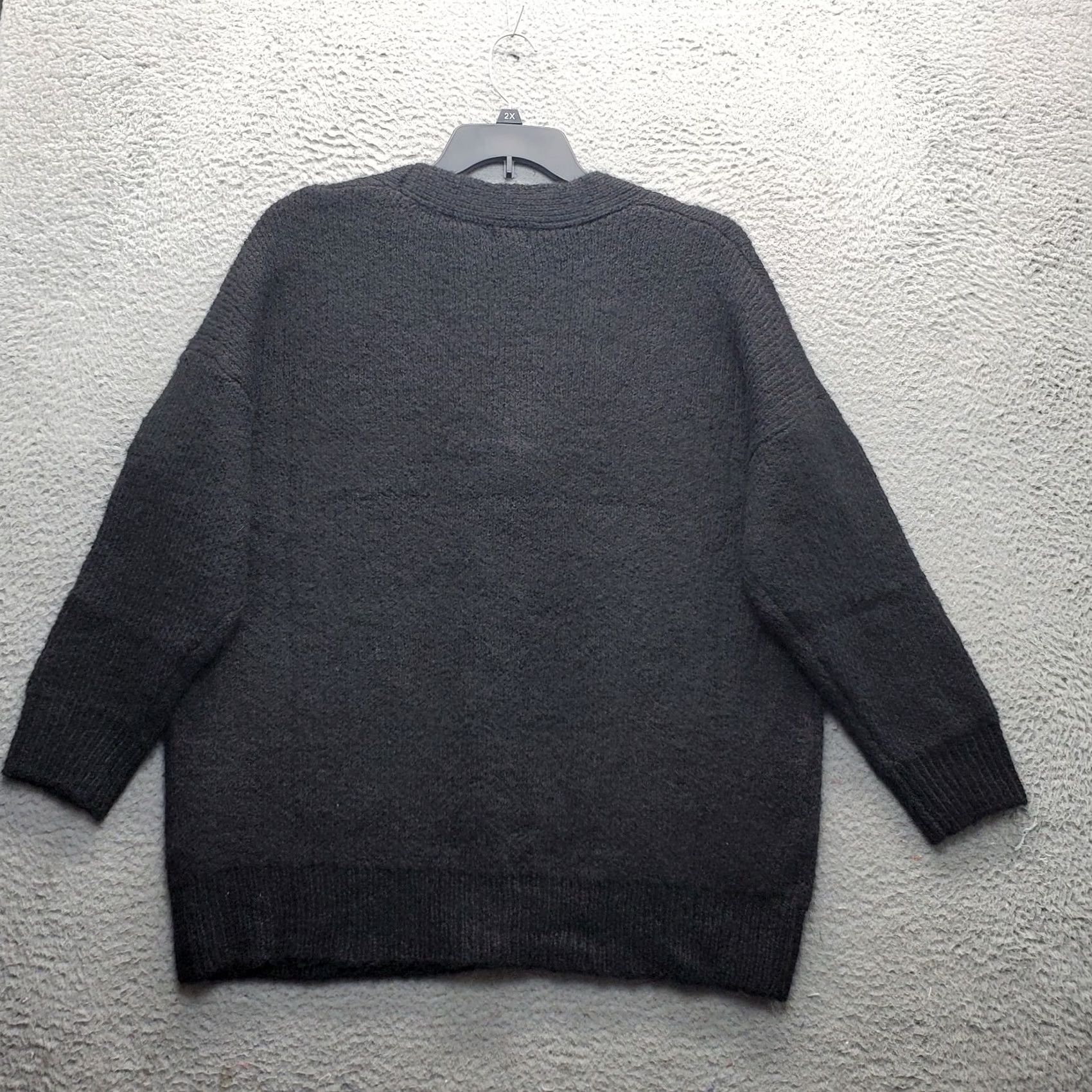 Vintage POL Cardigan Sweater Womens S Black Knit Stretch Raglan Sleeve Button Front Size S / US 4 / IT 40 - 2 Thumbnail