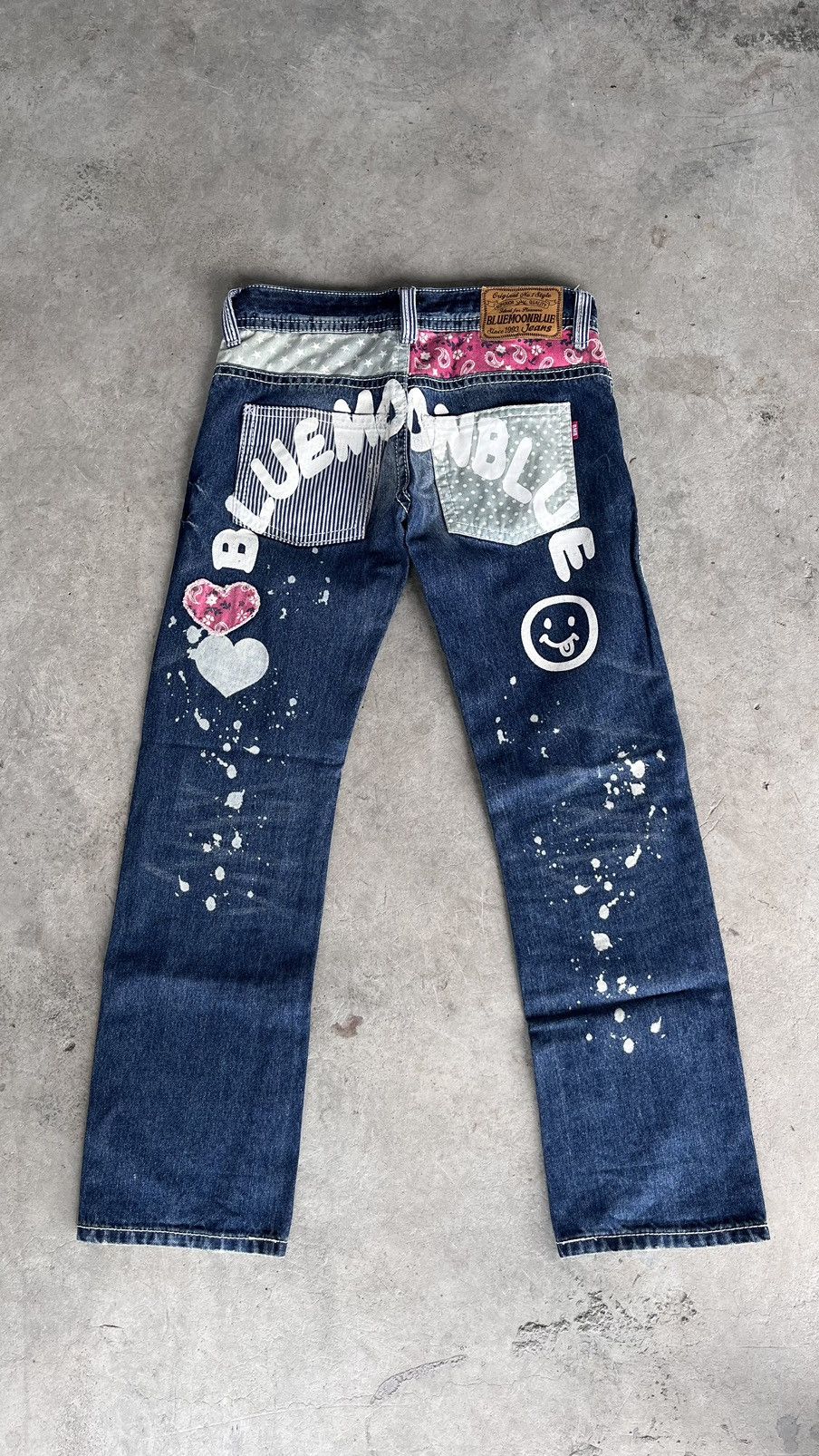 Japanese Brand × Vintage BLUE MOON BLUE Smiley paisley jeans Size US 30 / EU 46 - 1 Thumbnail