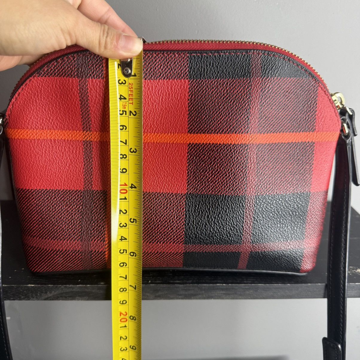 Kate Spade kate spade Red and Black Plaid Crossbody with Orange Accent Size ONE SIZE - 6 Thumbnail