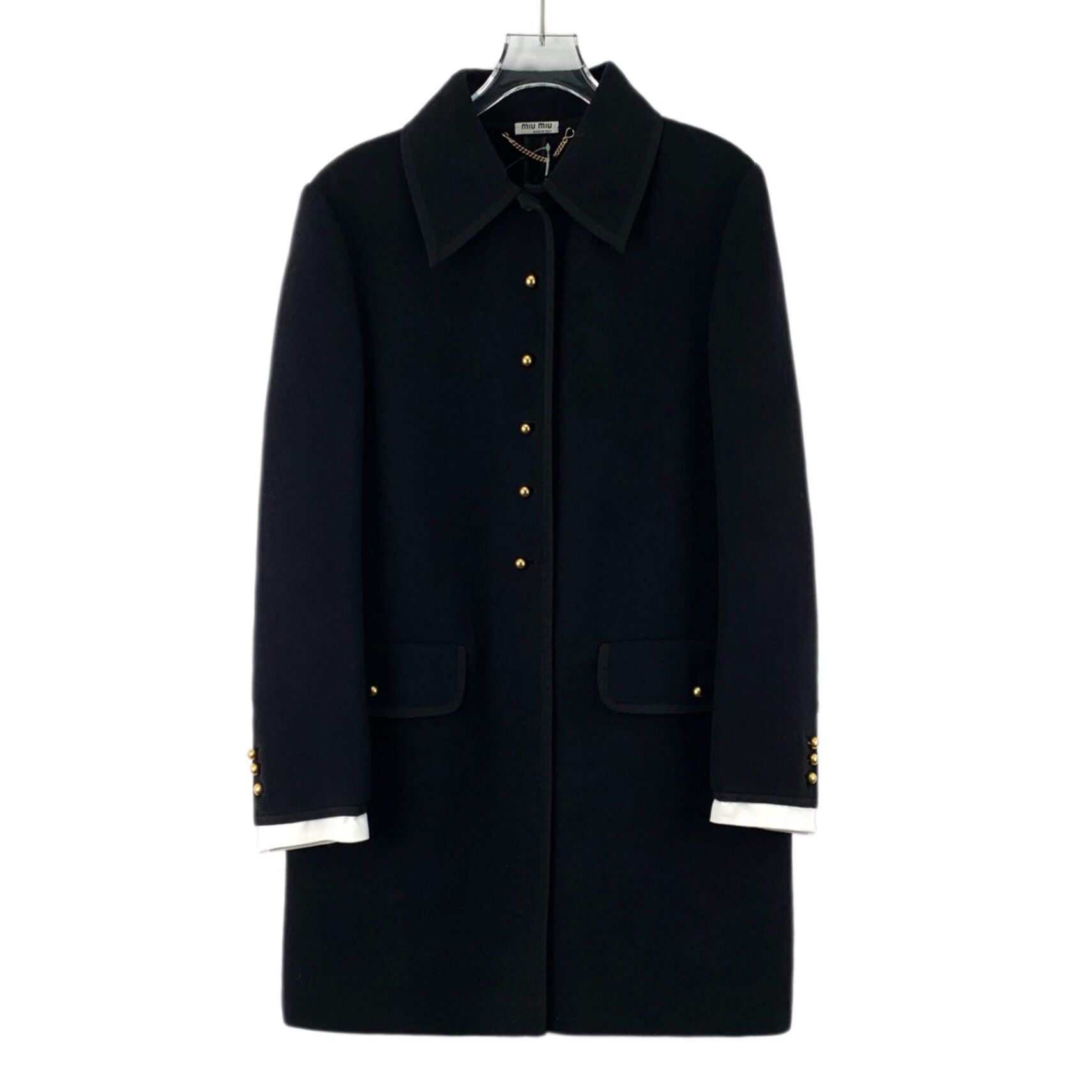 Miu Miu Miu Miu Cotton Black Coat L Women Size L / US 10 / IT 46 - 1 Thumbnail
