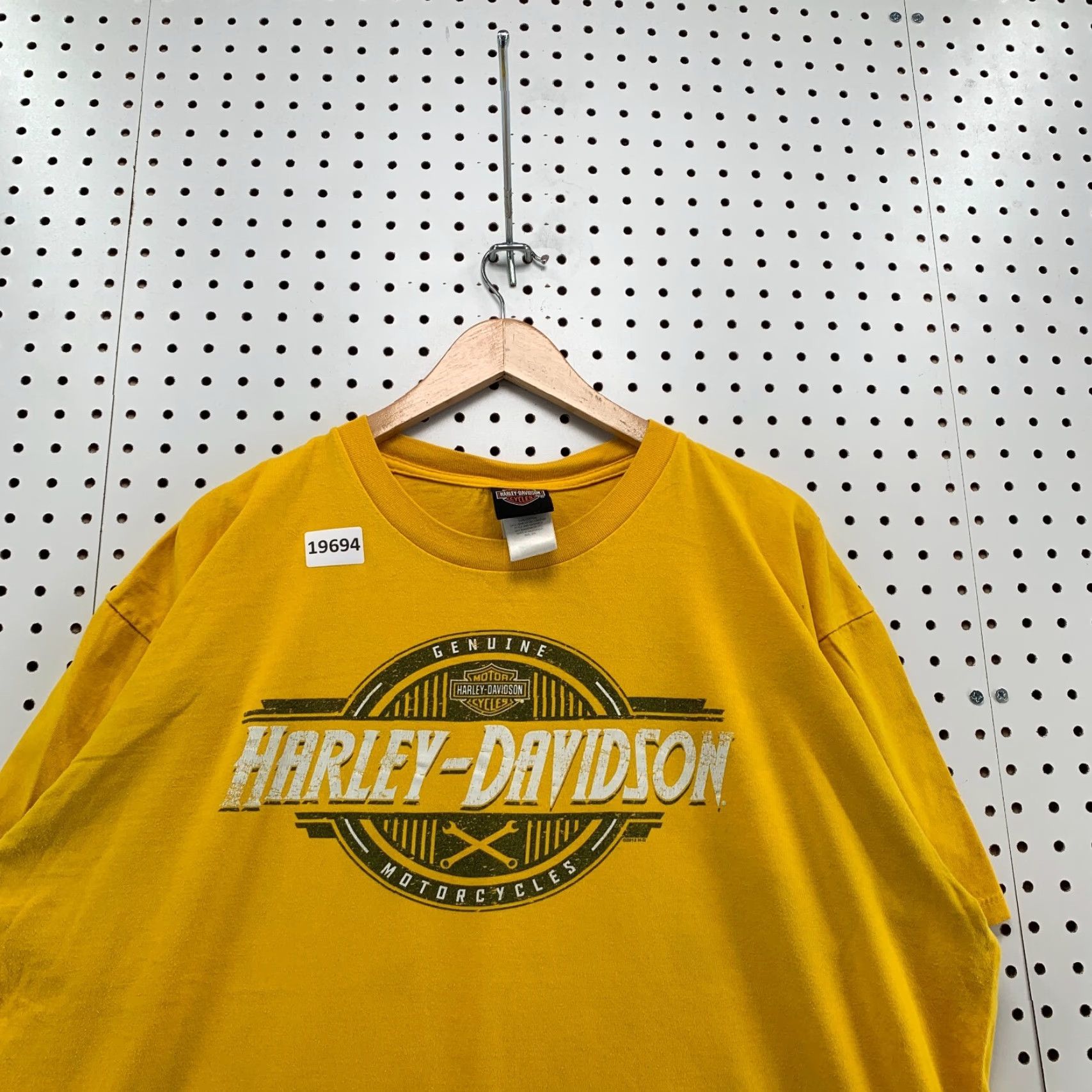 Harley Davidson Harley-Davidson Shirt Mens 2XL Yellow Motorcycle Graphic Print Crew Neck Short Sleeve VINTAGE 90s Men Size US XXL / EU 58 / 5 - 3 Thumbnail
