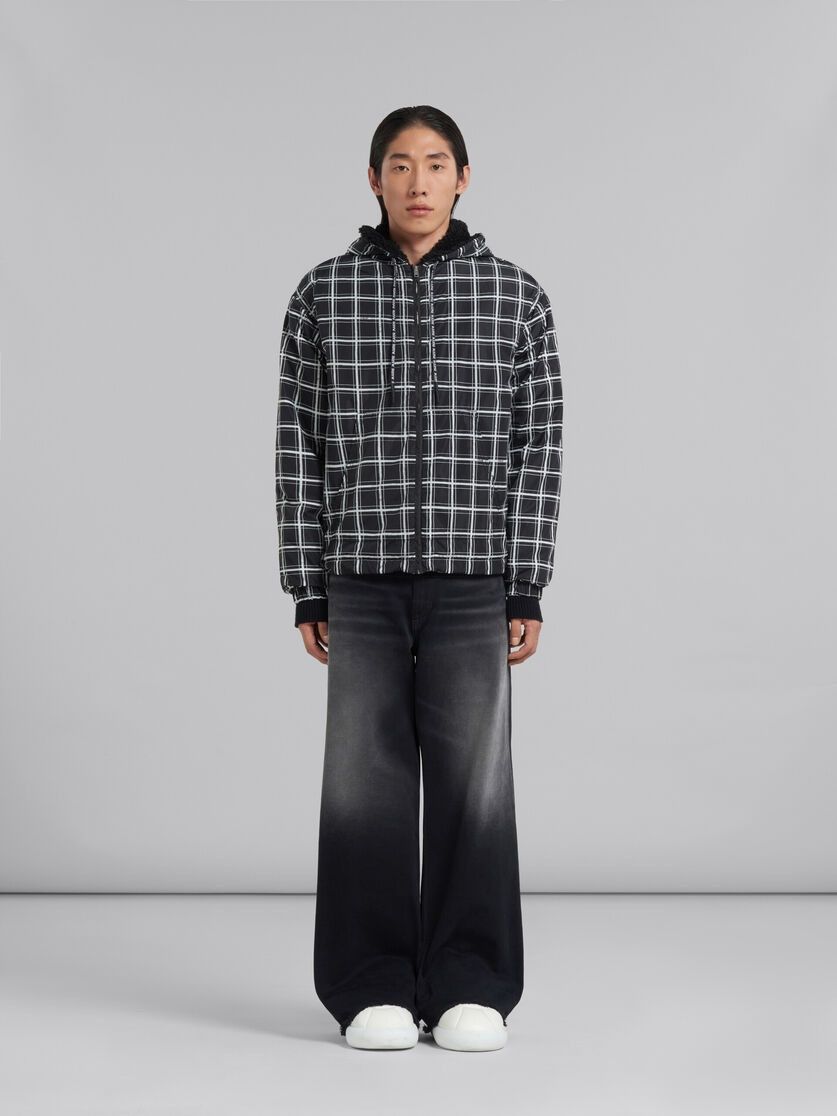 Marni o1w1db10125 Checked Nylon Jacket in Black Size US M / EU 48-50 / 2 - 2 Thumbnail