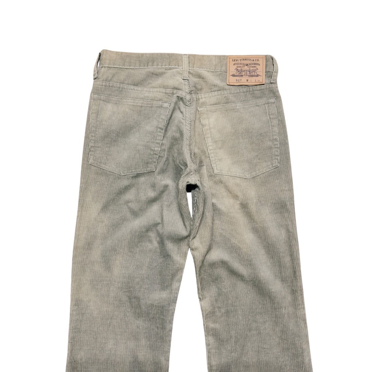 Levi's Vintage Levis 517 Green Corduroy Flare Jeans Hedi Slimane Size US 30 / EU 46 - 9 Thumbnail