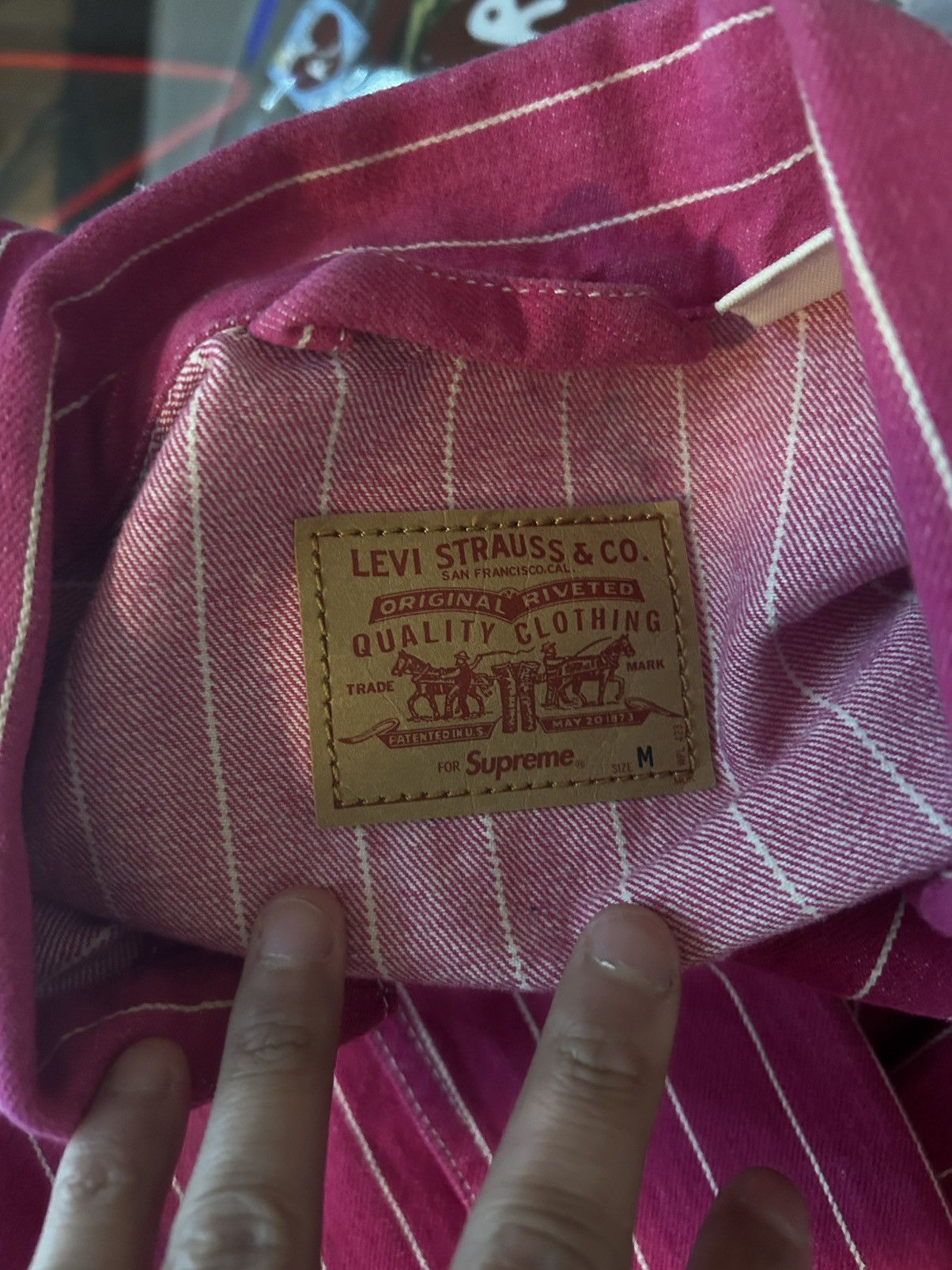 Levi's × Supreme Pink pinstripe Levi’s supreme Size US M / EU 48-50 / 2 - 4 Thumbnail