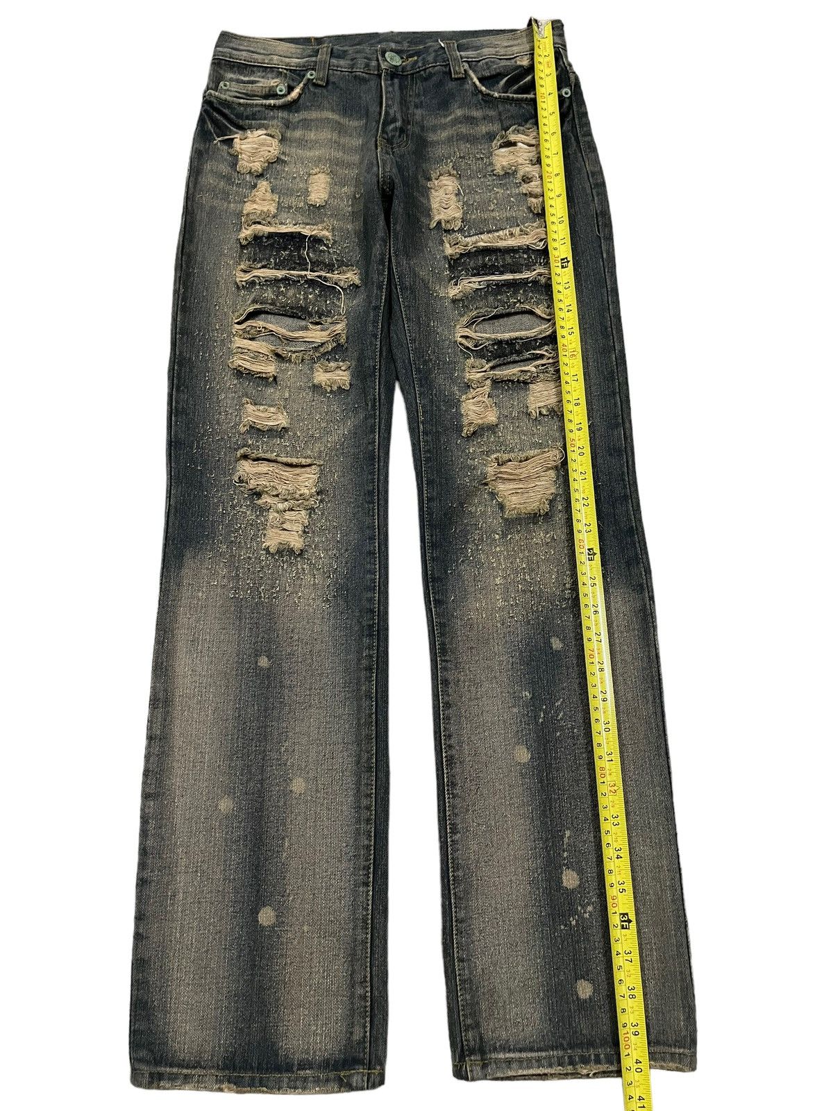 If Six Was Nine Vintage Japanese Brand Mud Wash Style Distressed Jeans Size US 30 / EU 46 - 10 Thumbnail