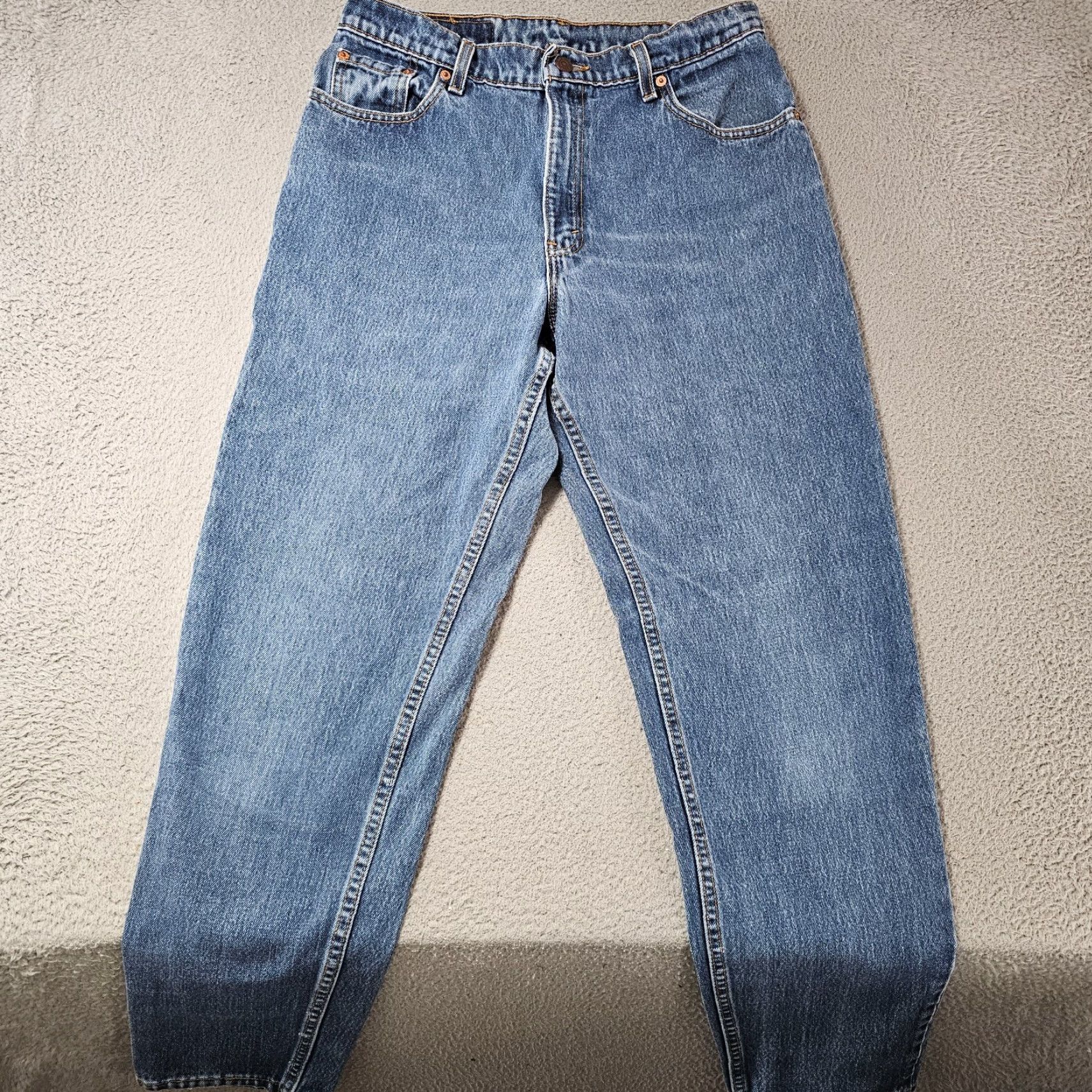 Levi's VINTAGE Levi's Jeans Women 13 Juniors 550 Relaxed Fit Tapered High Waist Blue 80s 90s USA Mens Women Girls Size 34" / US 12 / IT 48 - 2 Thumbnail