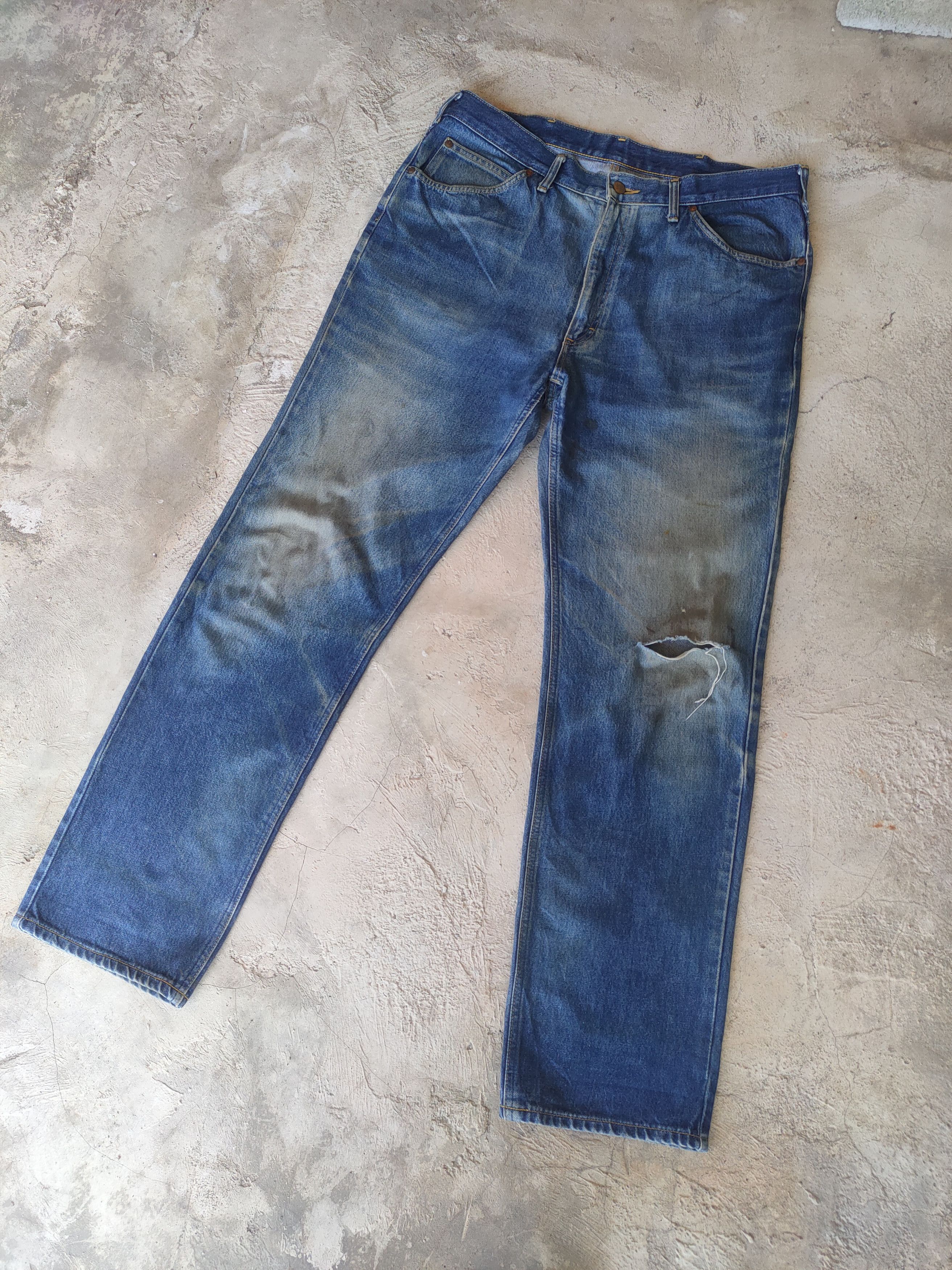 Jean × Lee W38 VINTAGE LEE FADED DISTRESSED JEAN PANTS Size US 38 / EU 54 - 2 Thumbnail