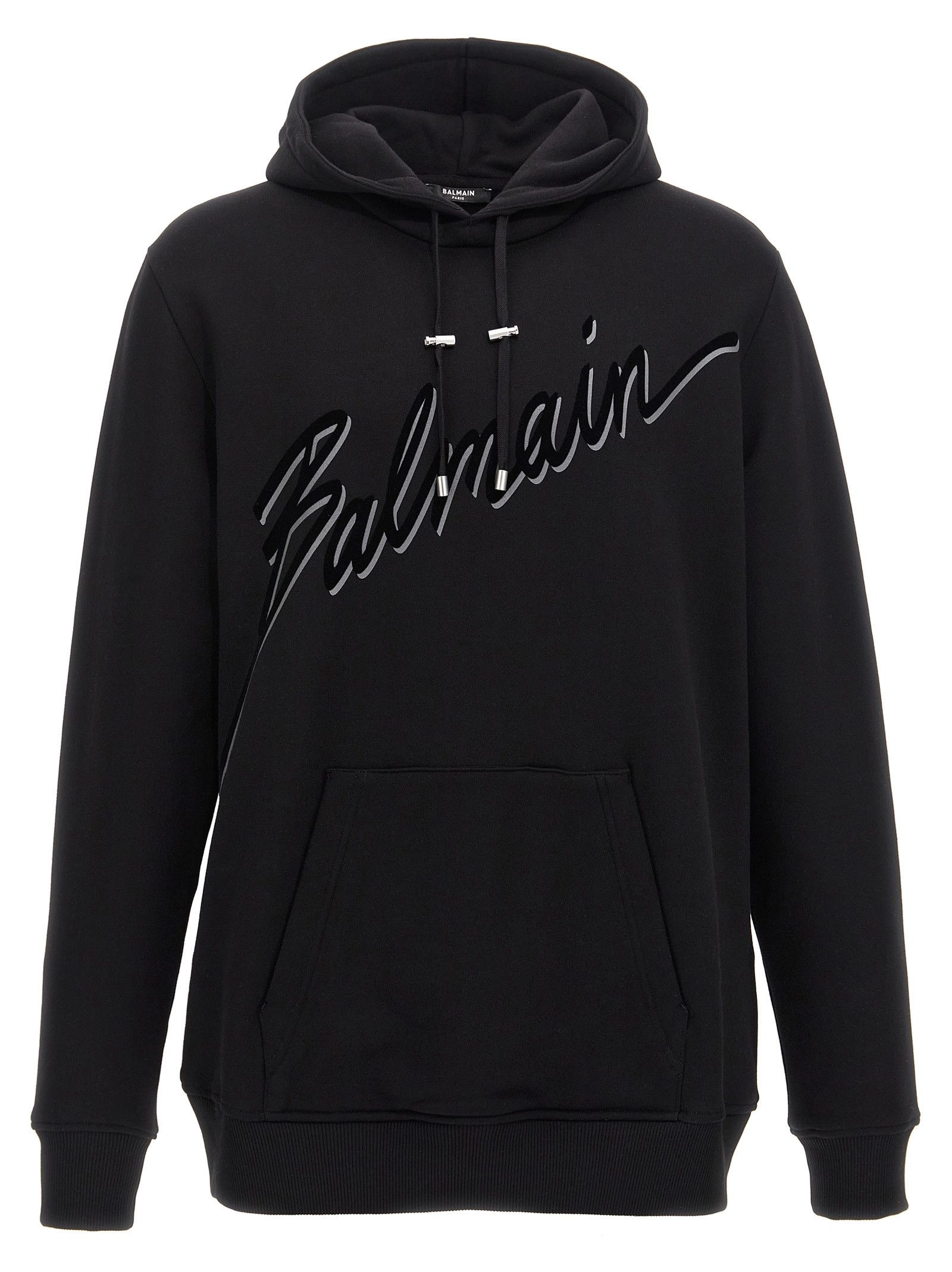 Balmain Velvet Logo Hoodie | Grailed