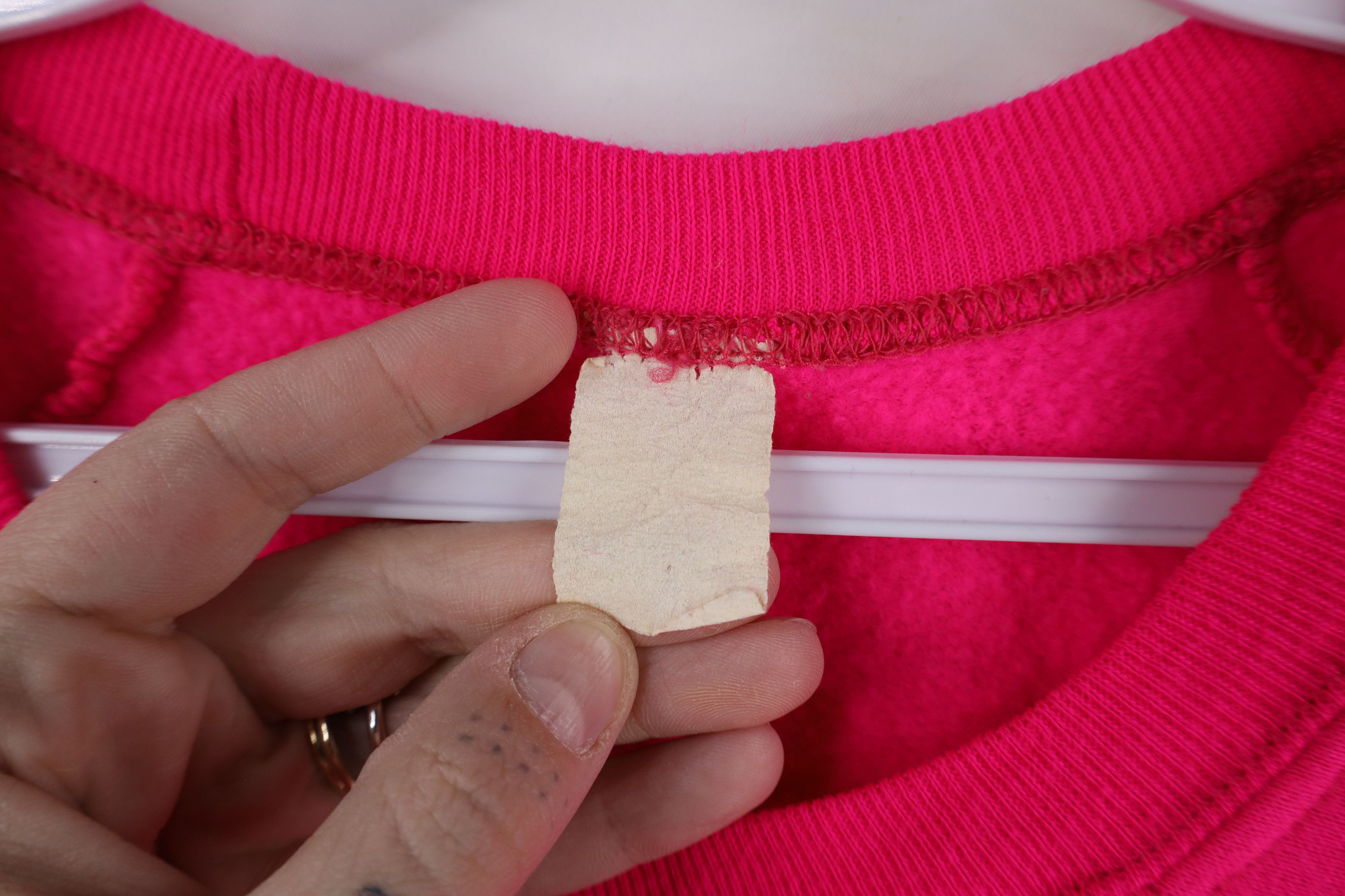 Vintage Vintage 80s Streetwear Block Number Sweatshirt Neon Pink USA Size M / US 6-8 / IT 42-44 - 8 Thumbnail
