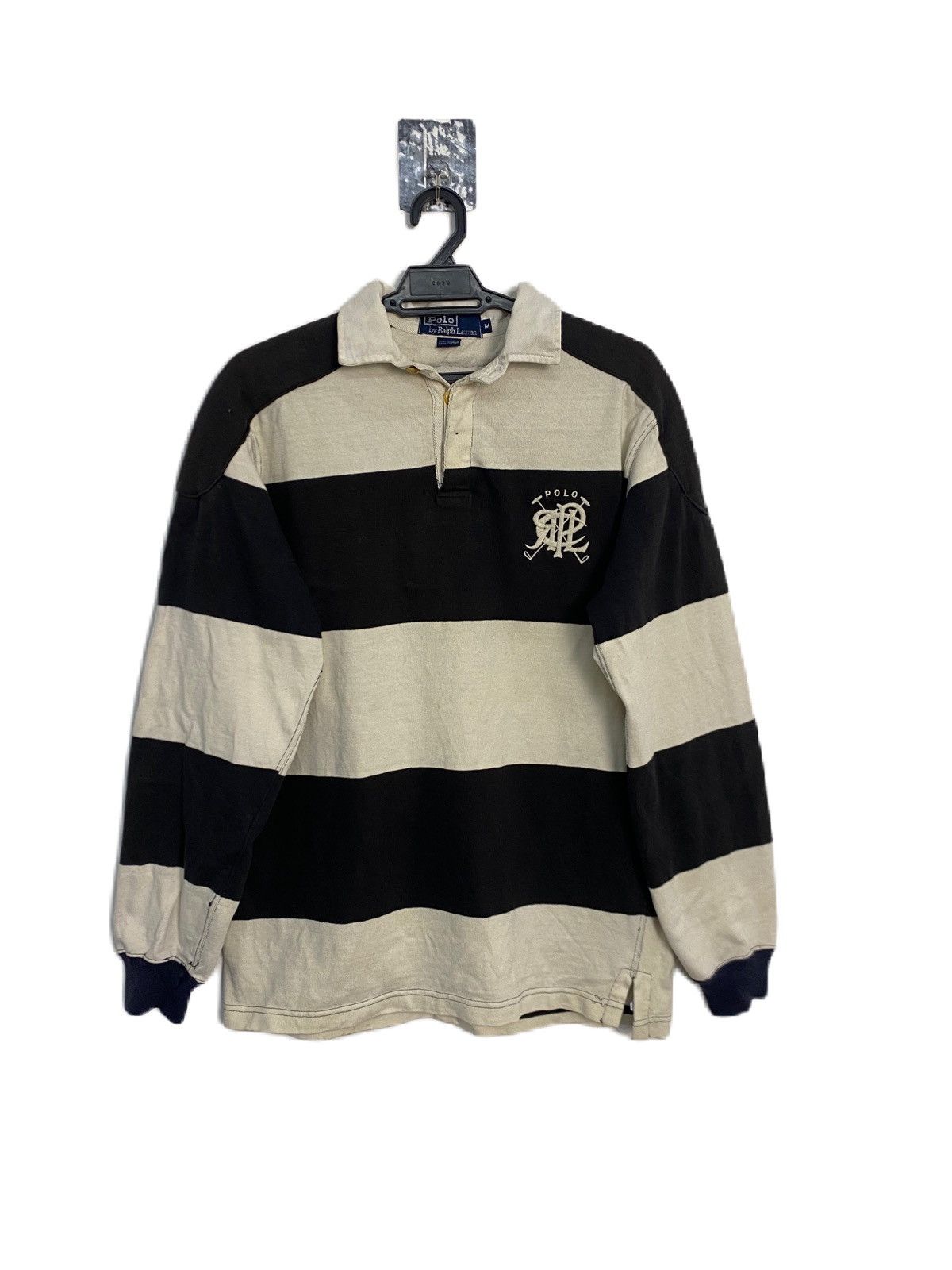 Polo Ralph Lauren × Ralph Lauren Sport VINTAGE DISTRESS RUGBY SHIRT POLO BY RALPH LAUREN USA MADE Size US M / EU 48-50 / 2 - 1 Thumbnail