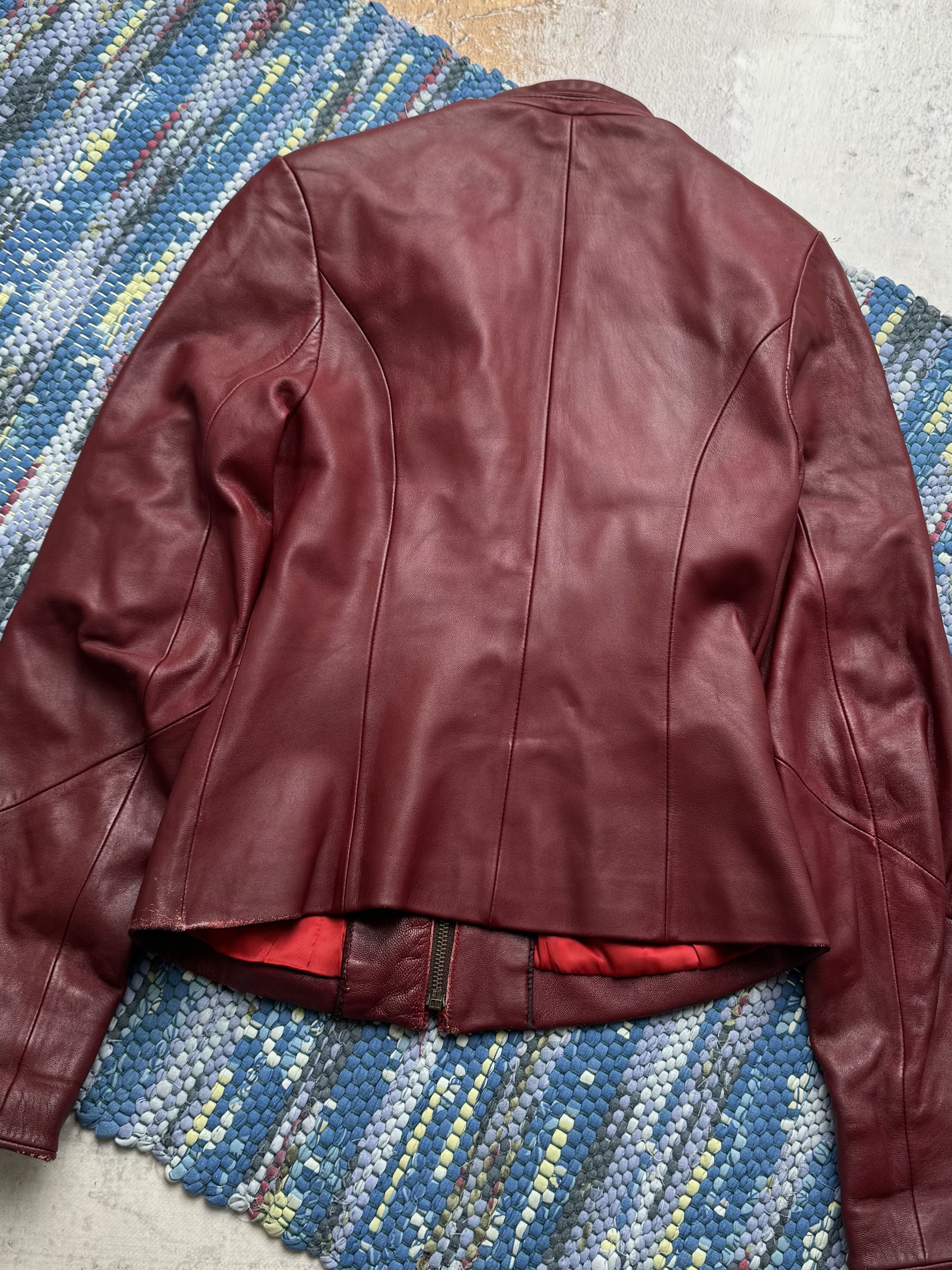 Vintage Vintage Genuine Leather Moto Jacket Zip Front Fitted Coat Size M / US 6-8 / IT 42-44 - 18 Thumbnail