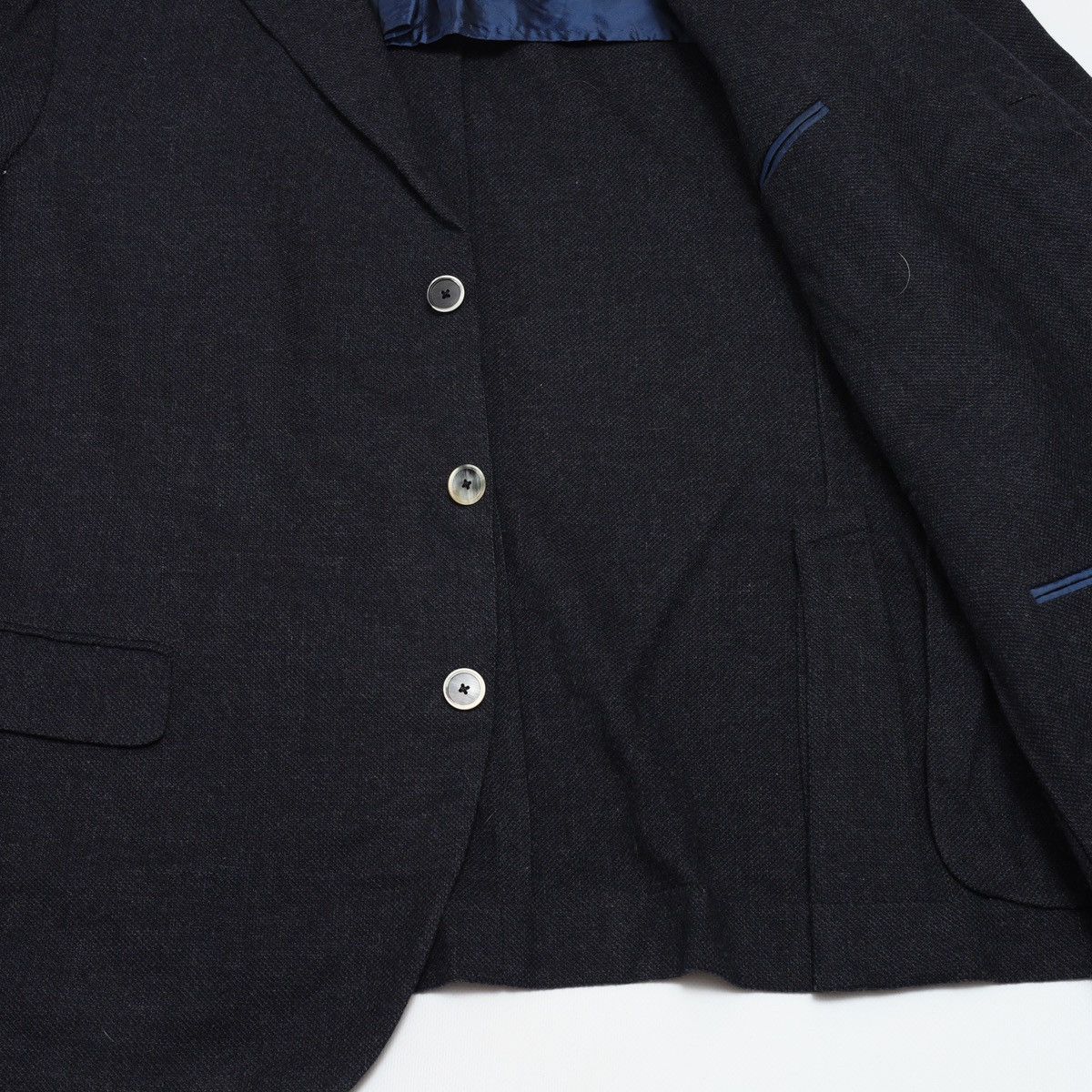 Caruso Raffaele Caruso Navy Blazer Jacket Wool Cashmere Size 46R - 9 Thumbnail