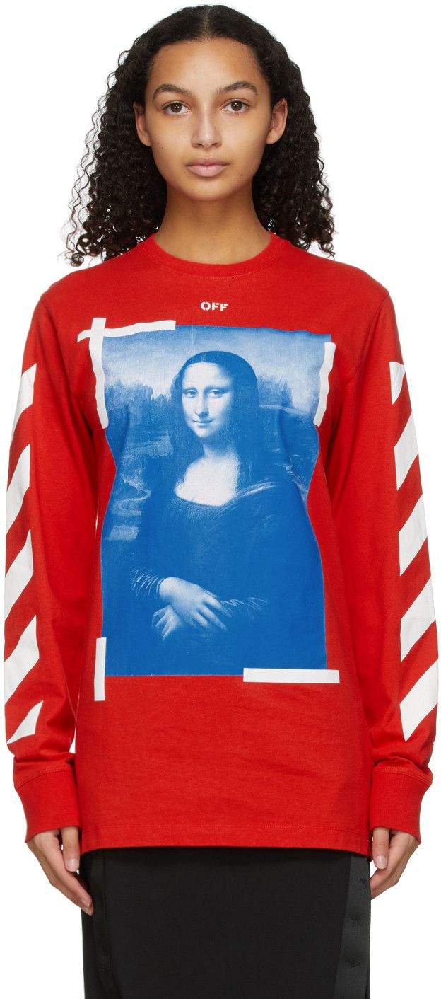 Red Mona Lisa Arrows Long Sleeve T-Shirt