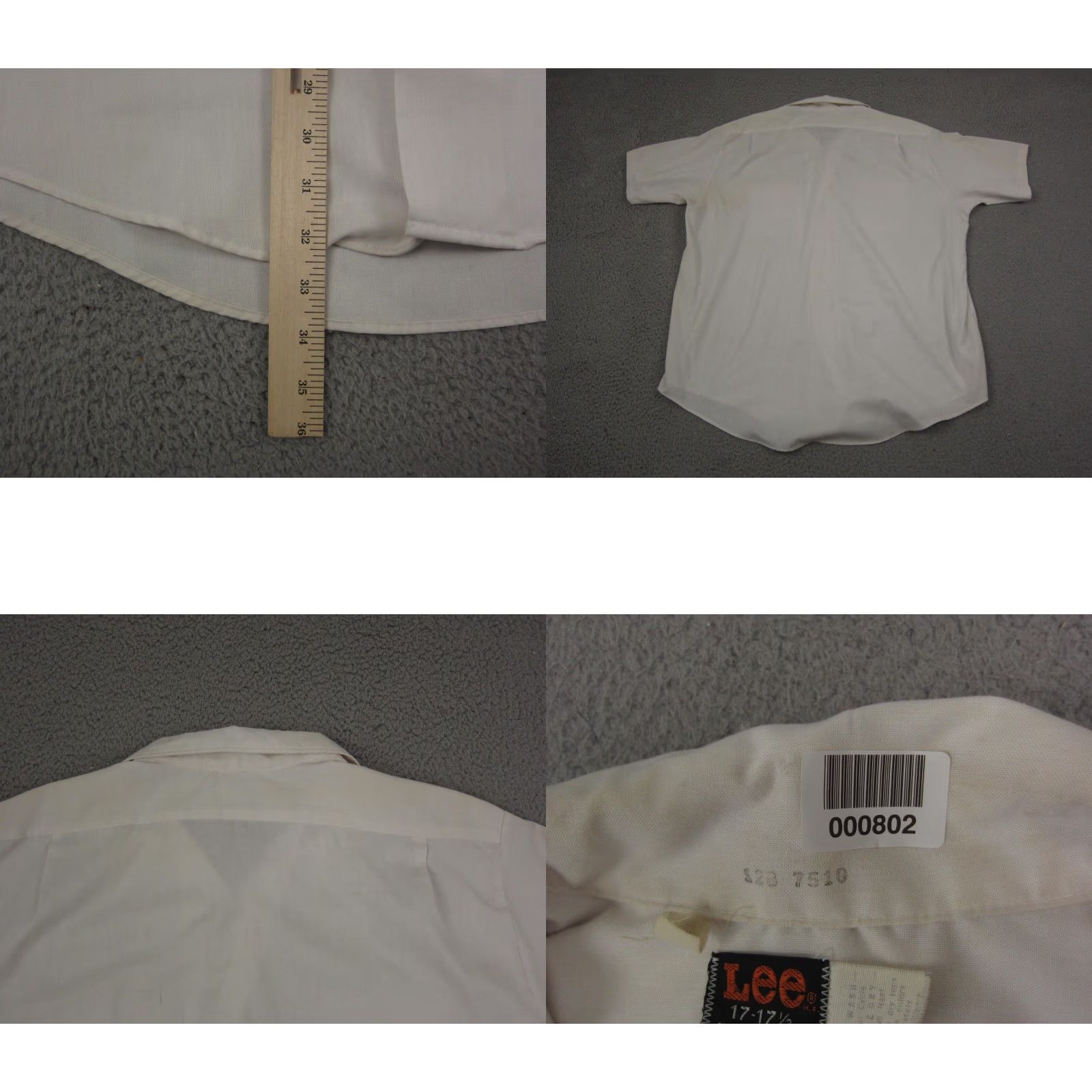 Lee VINTAGE Lee Shirt Mens 60s 70s White Short Sleeve Collared Dress Shirt 17-17.5 Casual Retro USA Size US XL / EU 56 / 4 - 9 Thumbnail