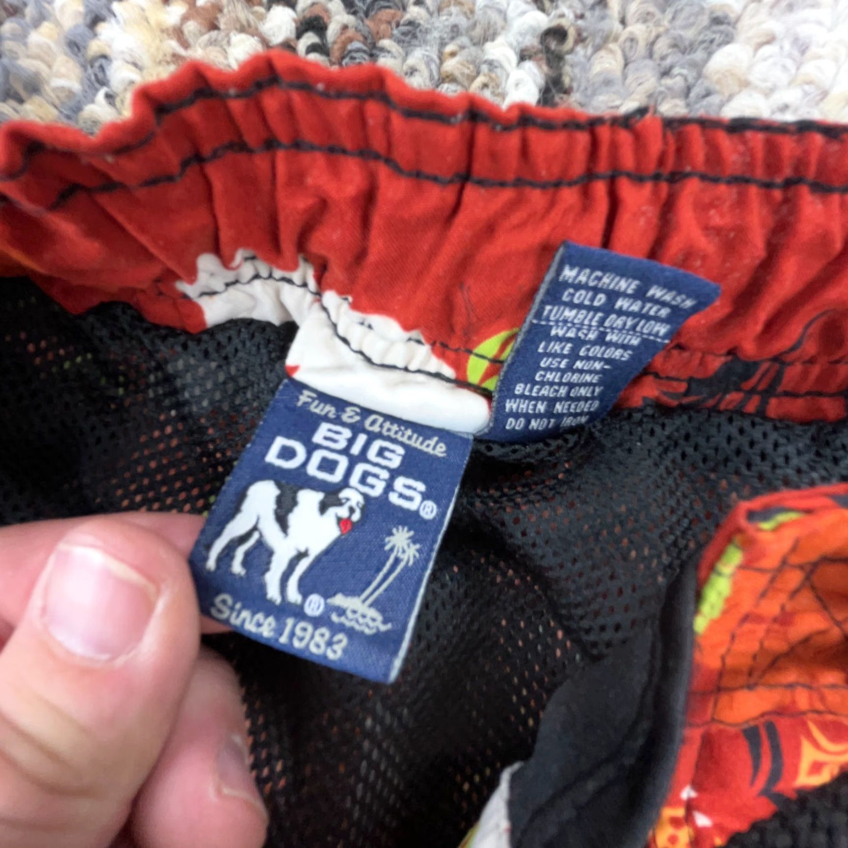 Big Dogs Big Dogs Swim Trunks Men M Red Floral Beach Surfing Trunks Hipster Retro Size US 31 - 5 Thumbnail