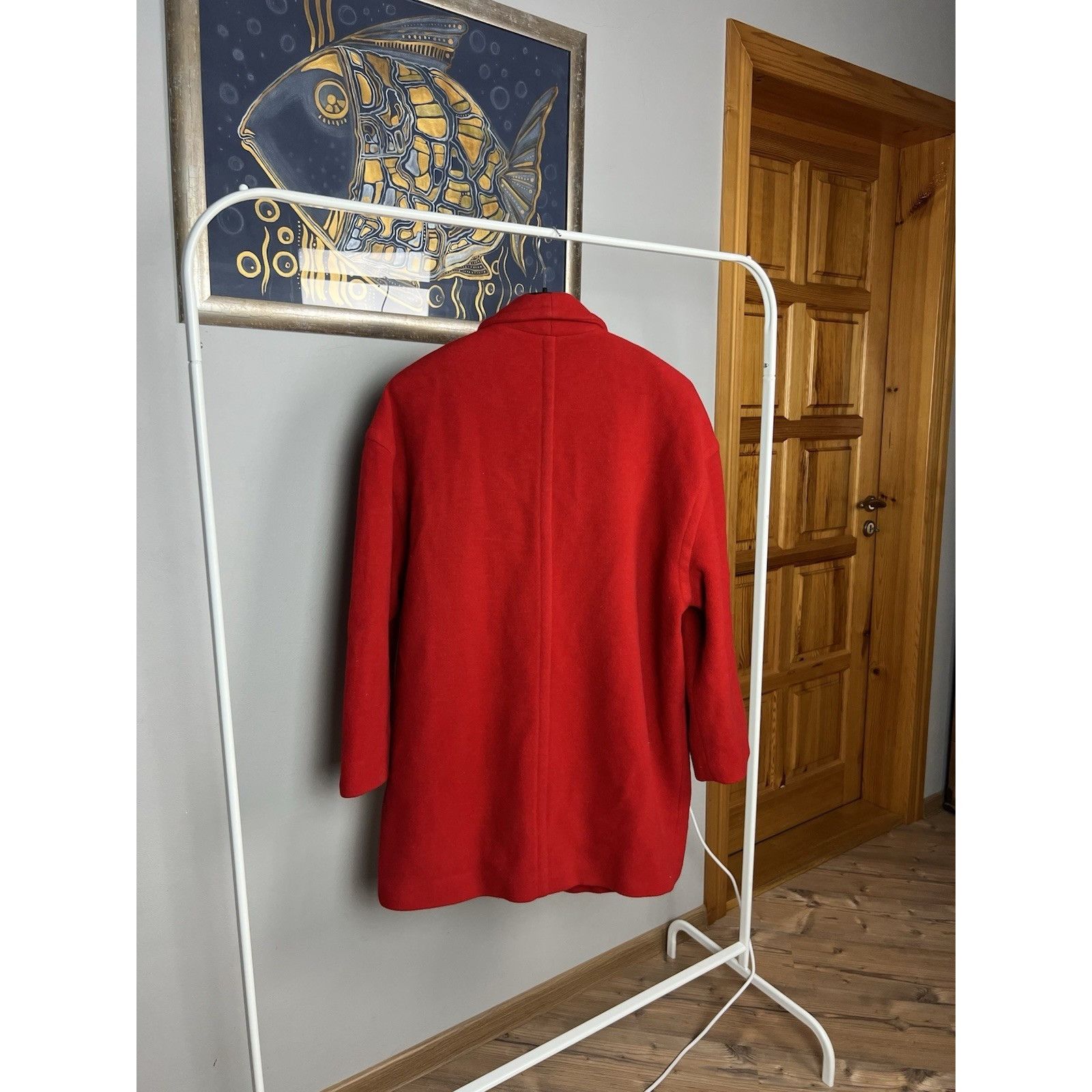 Escada Escada Margaretha Ley Vintage Women`s Wool Red Oversized Coa Size L / US 10 / IT 46 - 7 Thumbnail