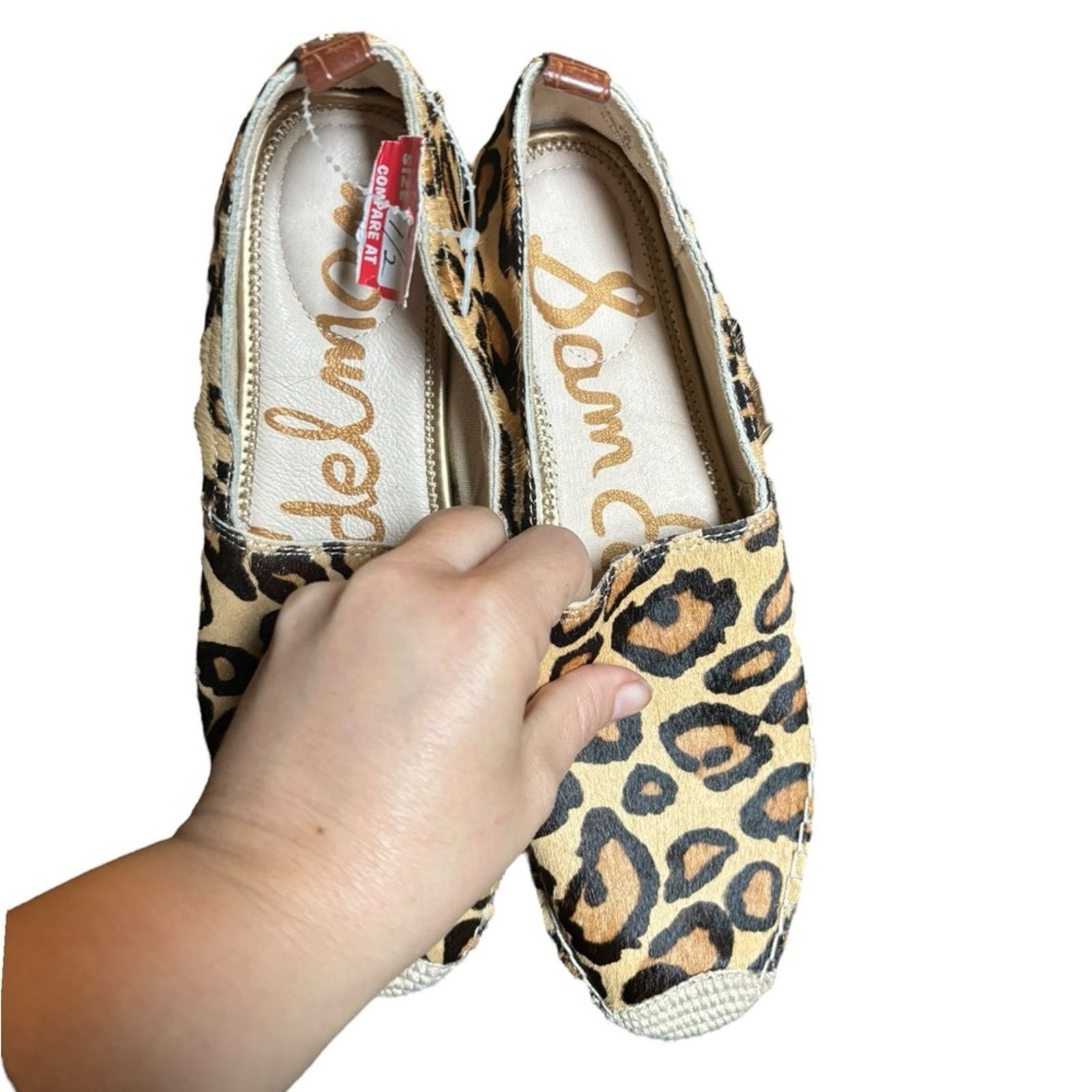 Sam Edelman NWT! SAM EDELMAN - KHLOE CALF FUR FLATS Size US 7.5 / IT 37.5 - 8 Thumbnail