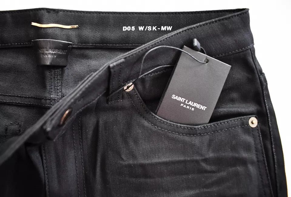 Saint Laurent Paris o1bcso1str0924 Skinny 5 Pockets Low Waist Ueep in Black Size US 28 / EU 44 - 5 Thumbnail