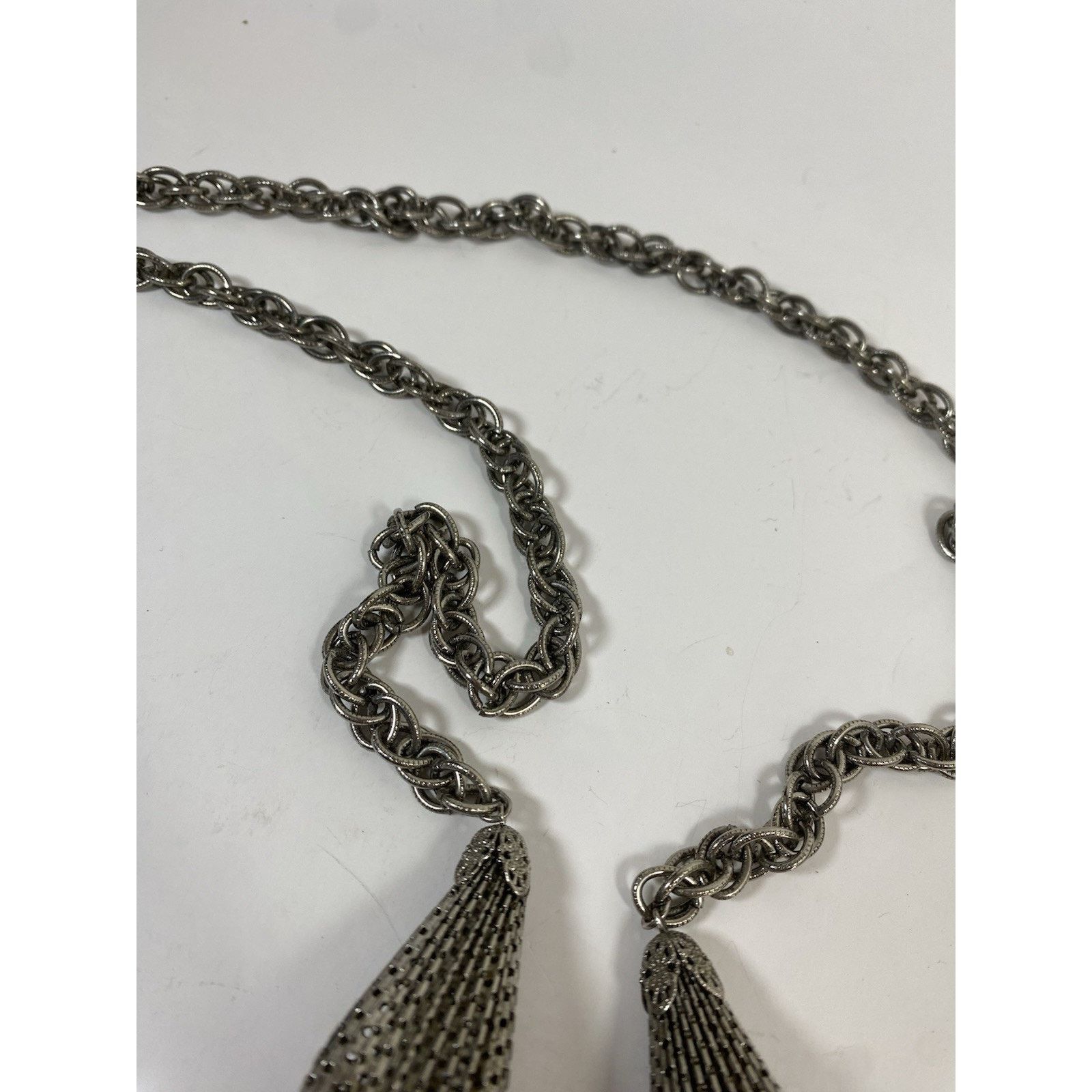 Other Vintage Silver Tone Lariat Necklace 32in Size ONE SIZE - 3 Thumbnail