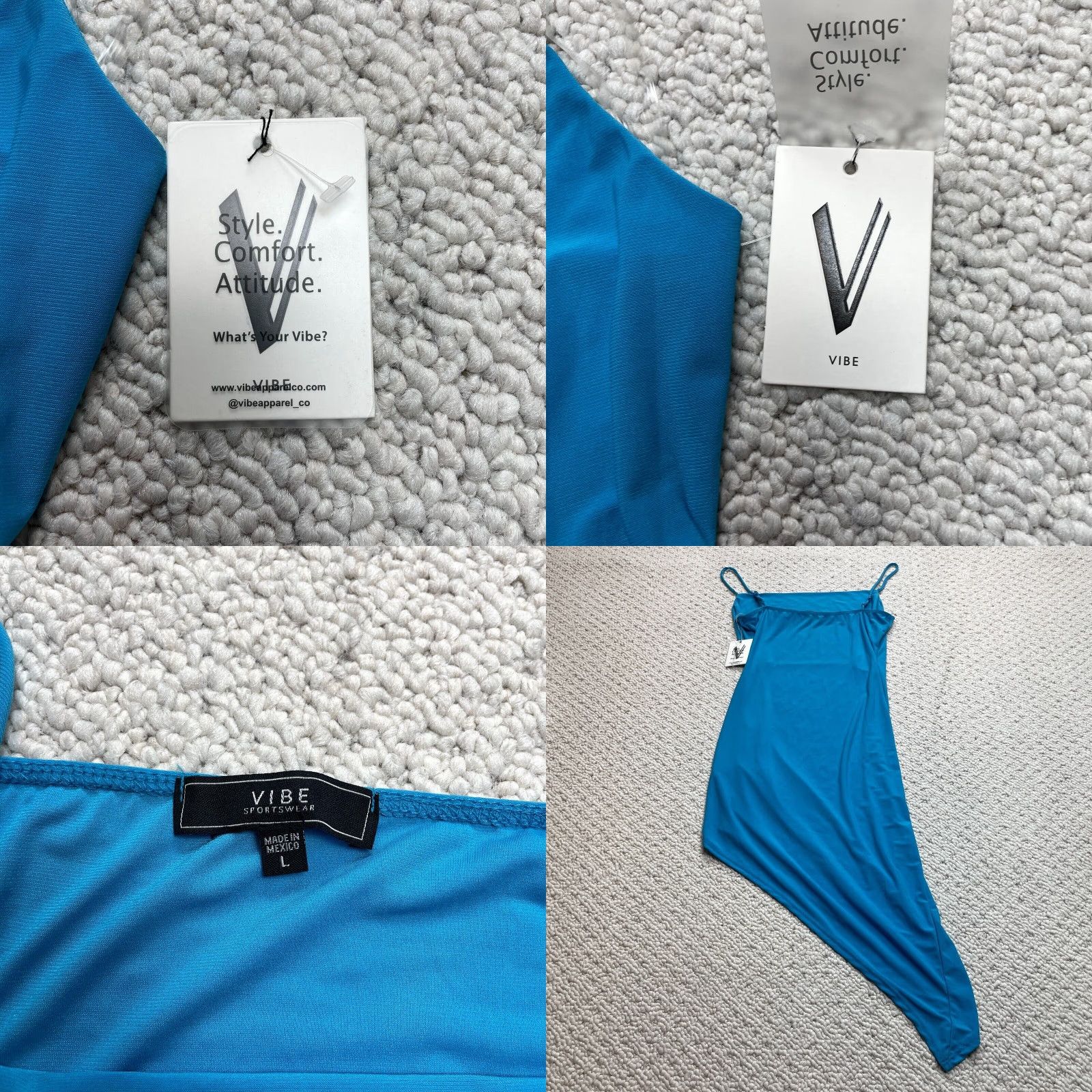Vintage Vibe Sportswear Dress Womens L Blue Sleeveless Midi Bodycon NWT NWT Size L / US 10 / IT 46 - 8 Thumbnail