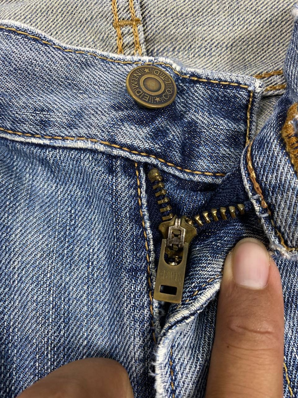 Edwin vintage edwin japan distressed reworked denim nice design Size US 38 / EU 54 - 13 Thumbnail