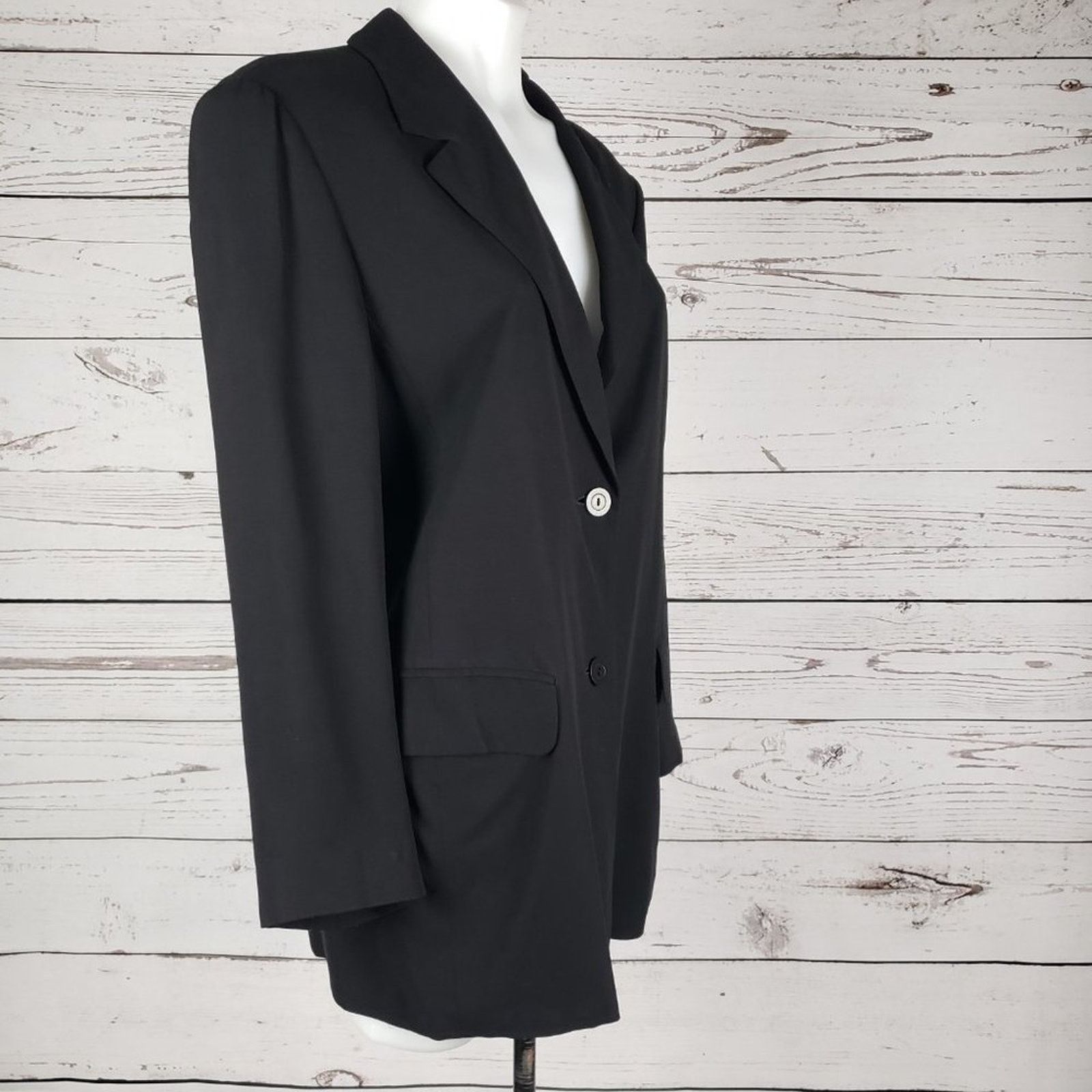 Other MaxMara 2-Button Solid Black Black Blazer Jacket Size 8 Size M / US 6-8 / IT 42-44 - 2 Thumbnail