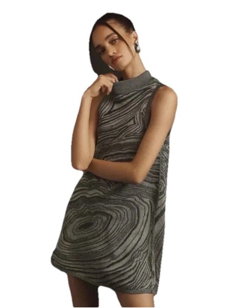 grey sleeveless sweater dress MAX&Co.Grey Sleveless Hooded Sweater Dress with Logo – Once Child and Teen