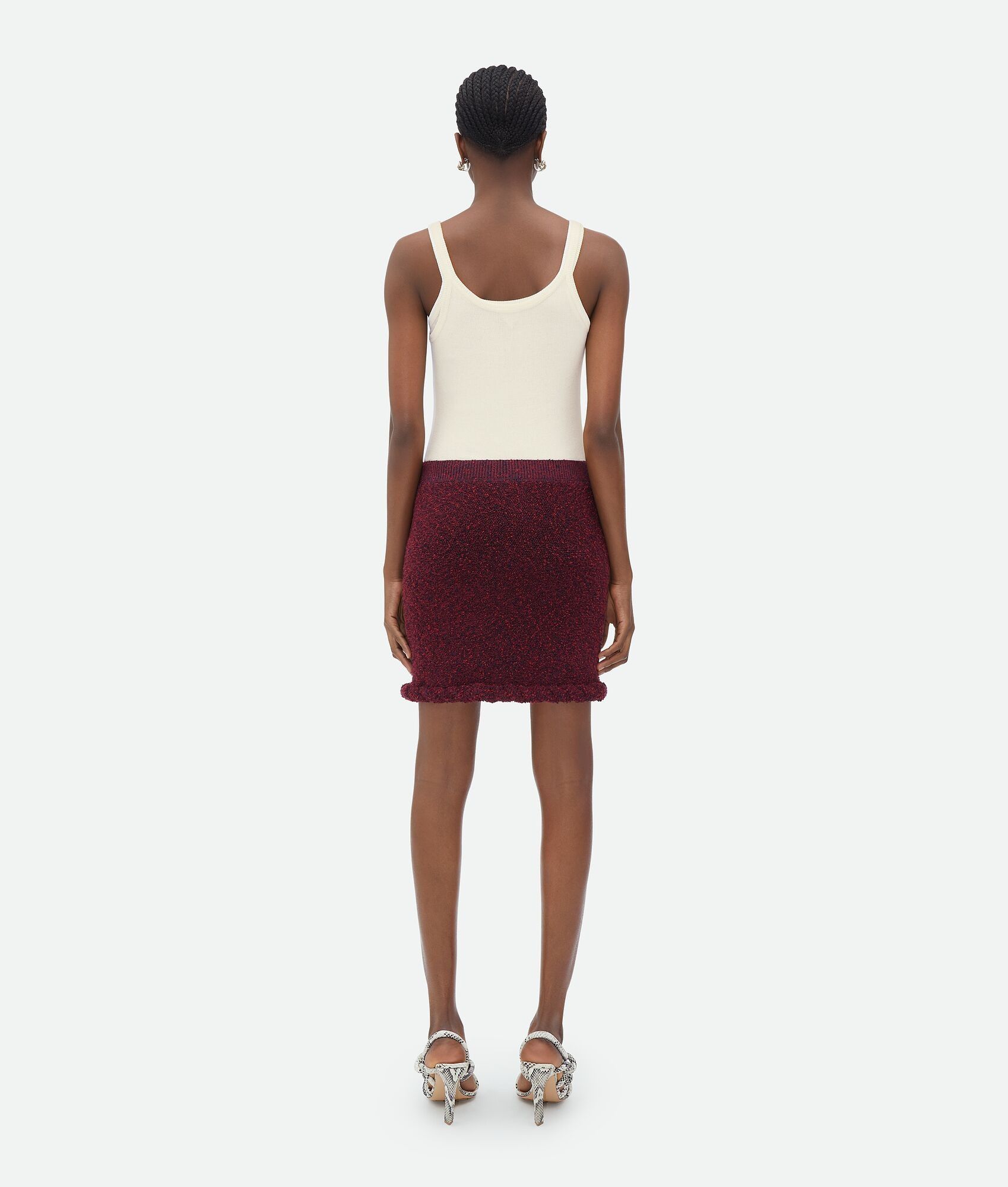 Bottega Veneta o1n1vont1224 Towelling Viscose Mini Skirt in Burgundy Size 25" / US 0 / IT 36 - 3 Thumbnail