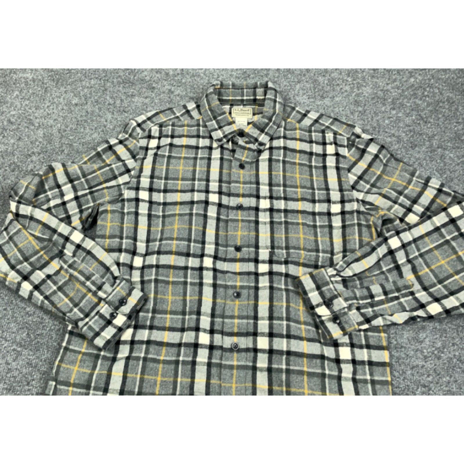 Vintage L.L. Bean Gray Plaid Flannel Shirt Adult Medium Button-Up Casual Workwear Mens Size US M / EU 48-50 / 2 - 7 Thumbnail