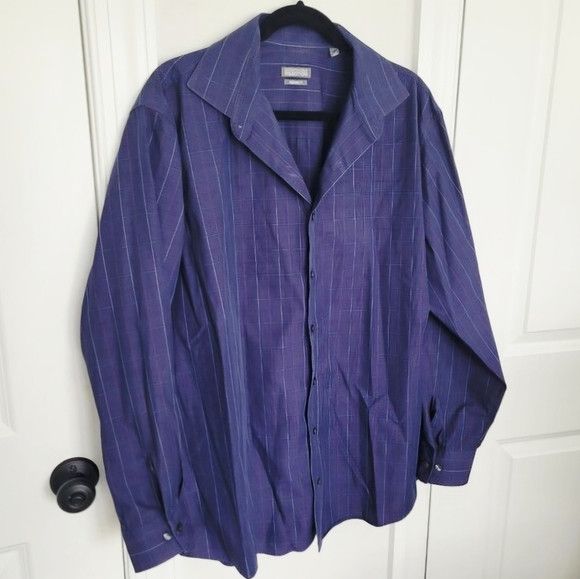 Kenneth Cole Regular Fit Checkered Long Slv Button-Up Shirt Fall Winter Size US XL / EU 56 / 4 - 6 Thumbnail
