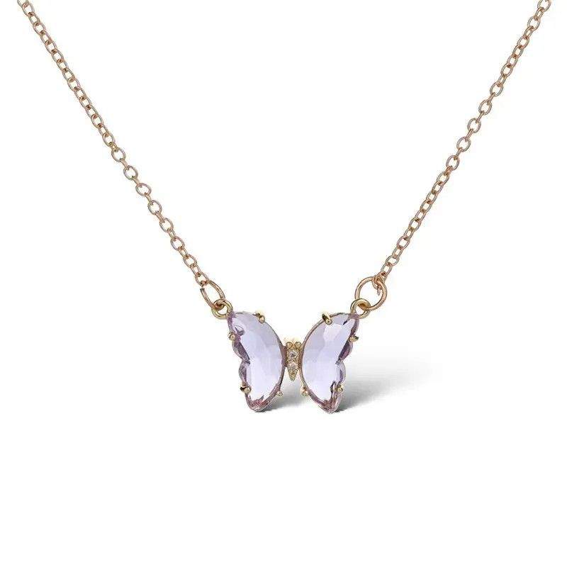 Jewelry Purple Butterfly Pendant Necklace for Women Size ONE SIZE - 1 Thumbnail