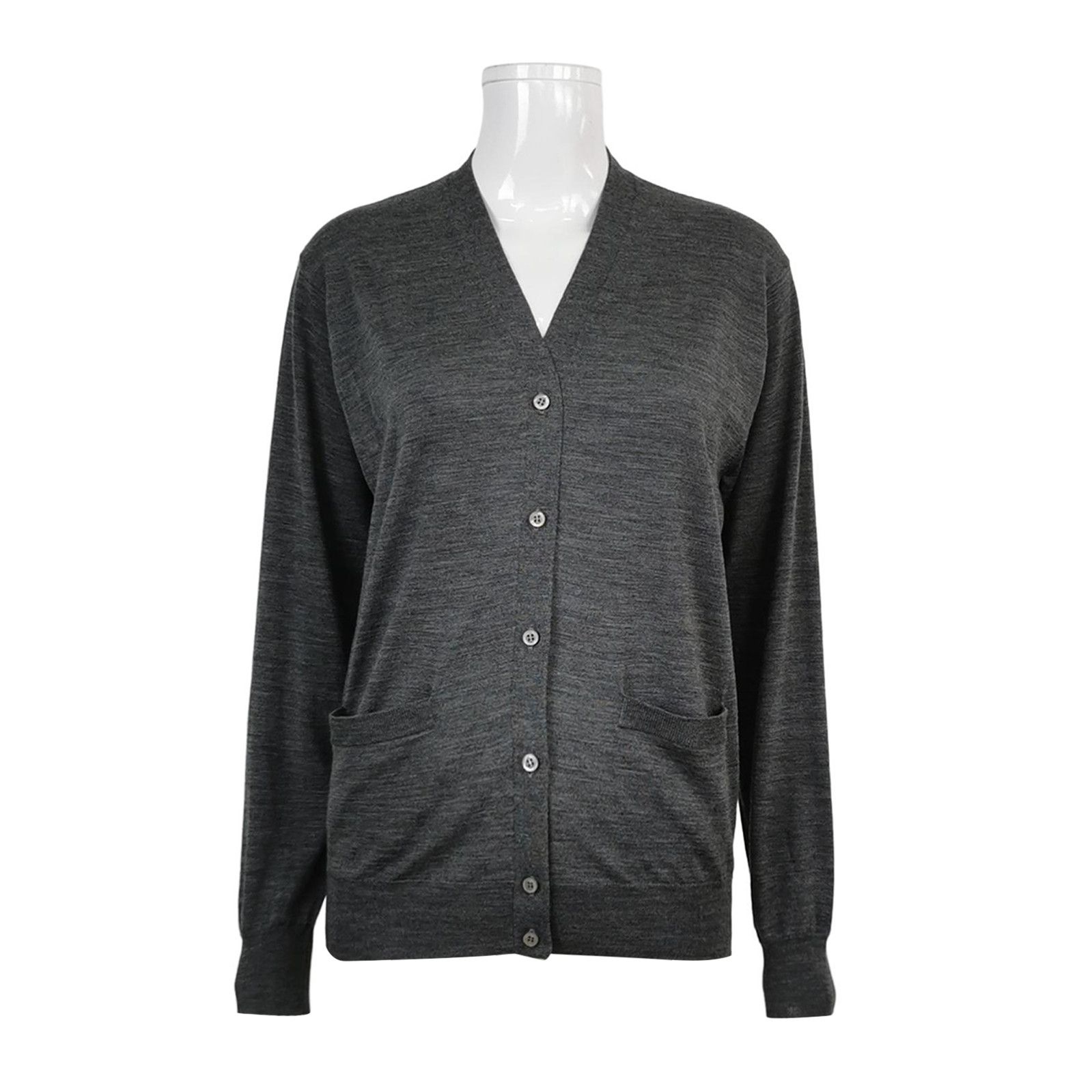Prada Prada Wool V-Neck Long Sleeve Cardigan 0089 Size S / US 4 / IT 40 - 1 Thumbnail